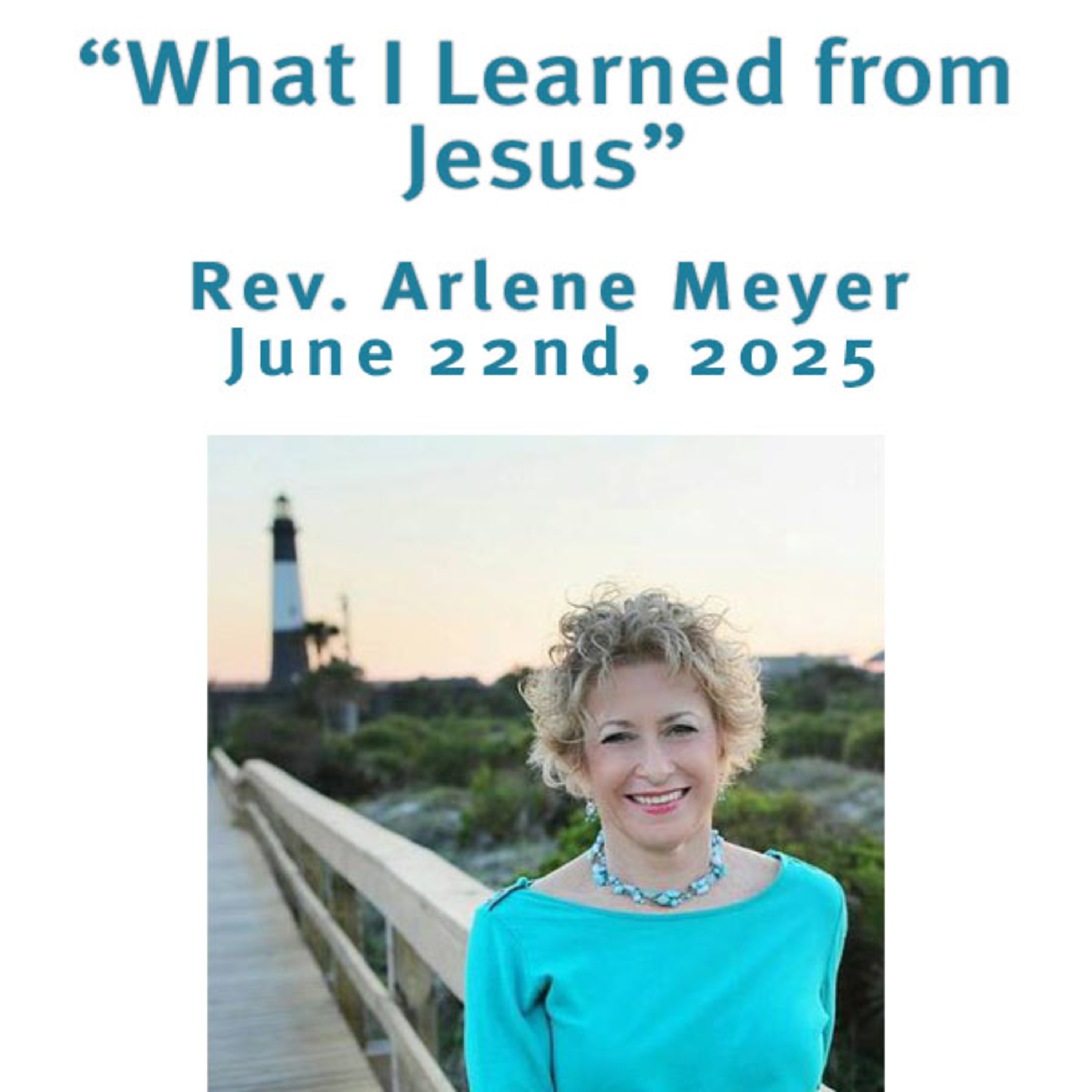 "What I Learned from Jesus" Rev. Arlene Meyer @ Unity Center of Norwalk, CT (6/22/25) episode artwork