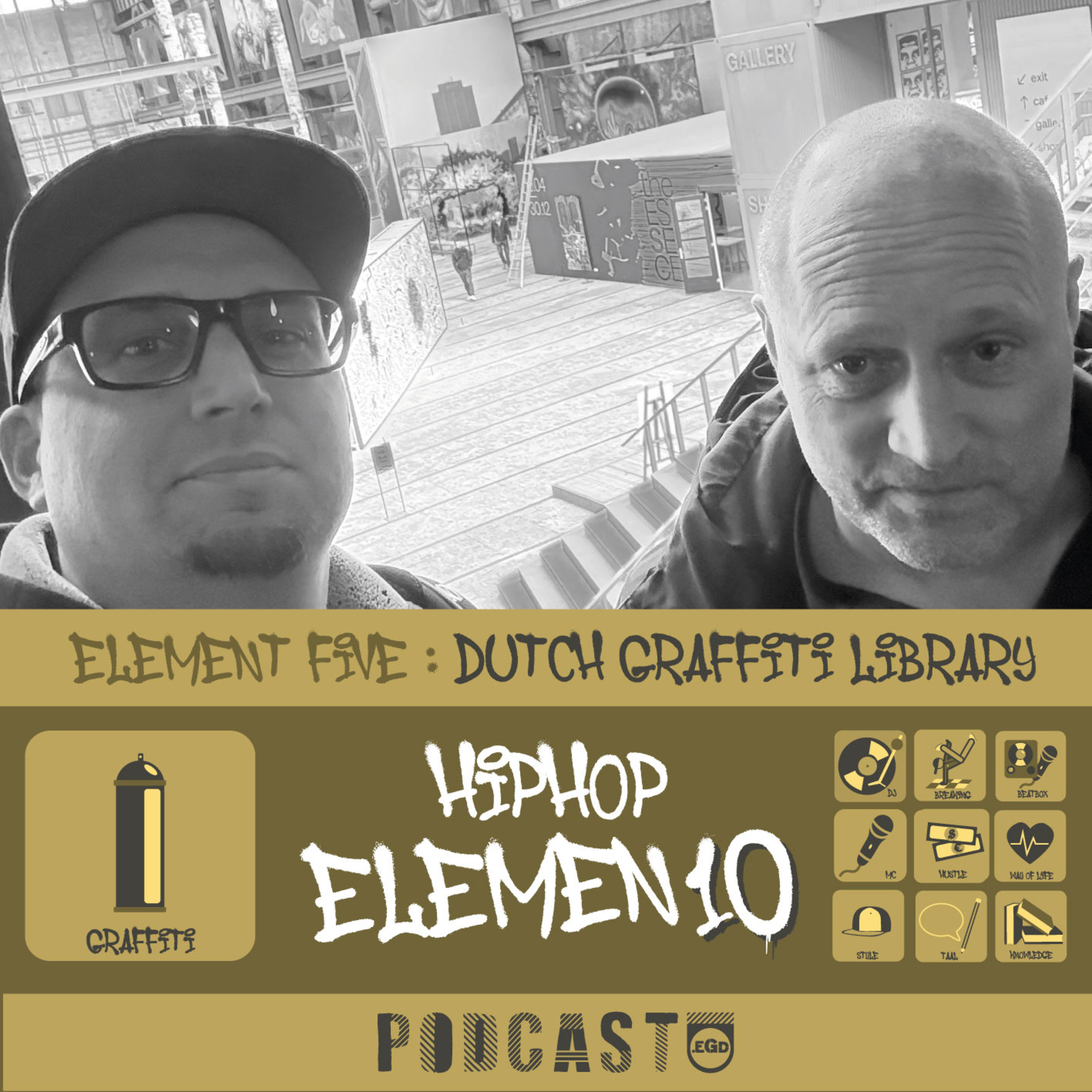 Element 5: Graffiti met Richard van Tiggelen van Dutch Graffiti Library 'Hip Hop Elemen10 Podcast.EGD' episode artwork