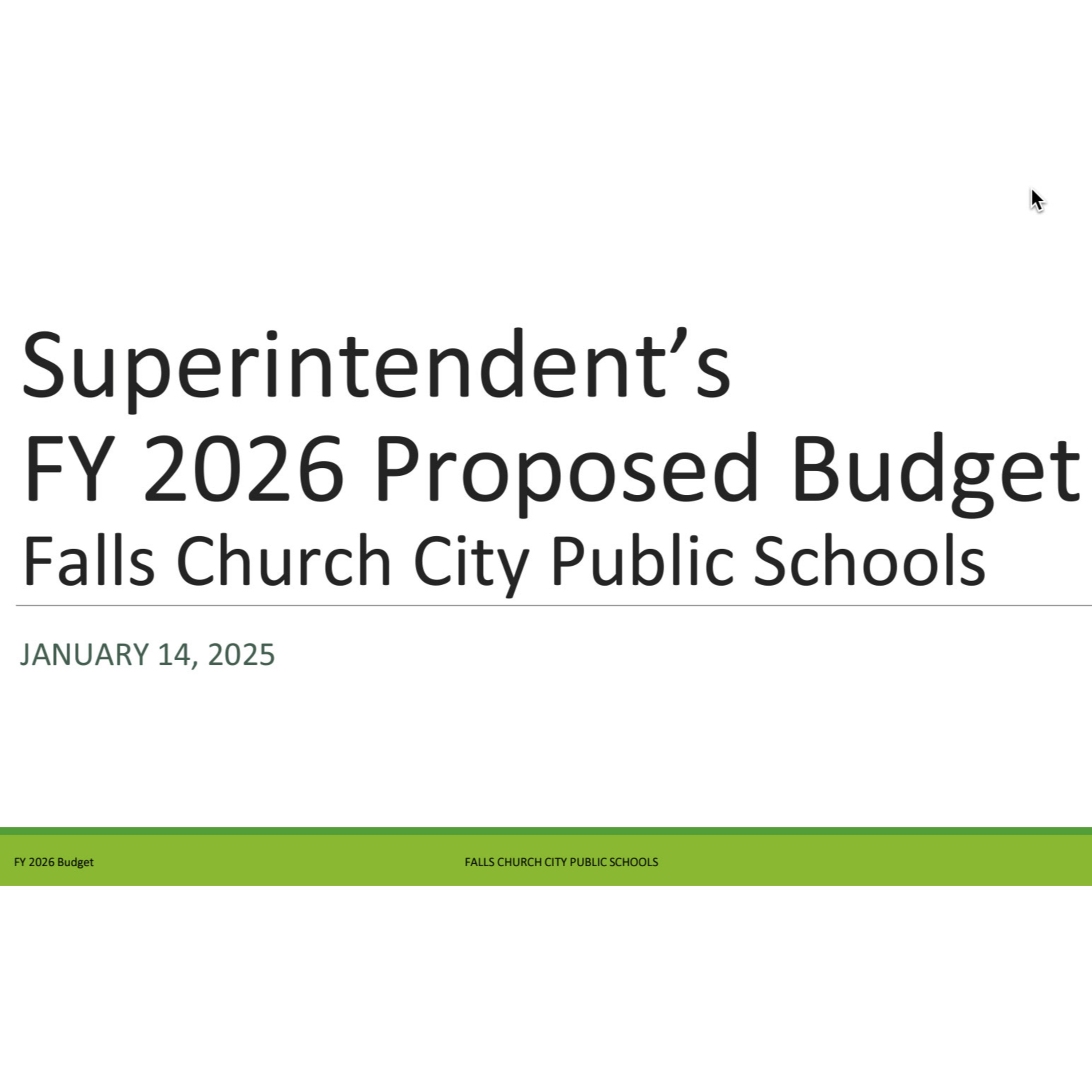 FCCPS FY 2026 Superintendent's Proposed Budget Presentation episode artwork