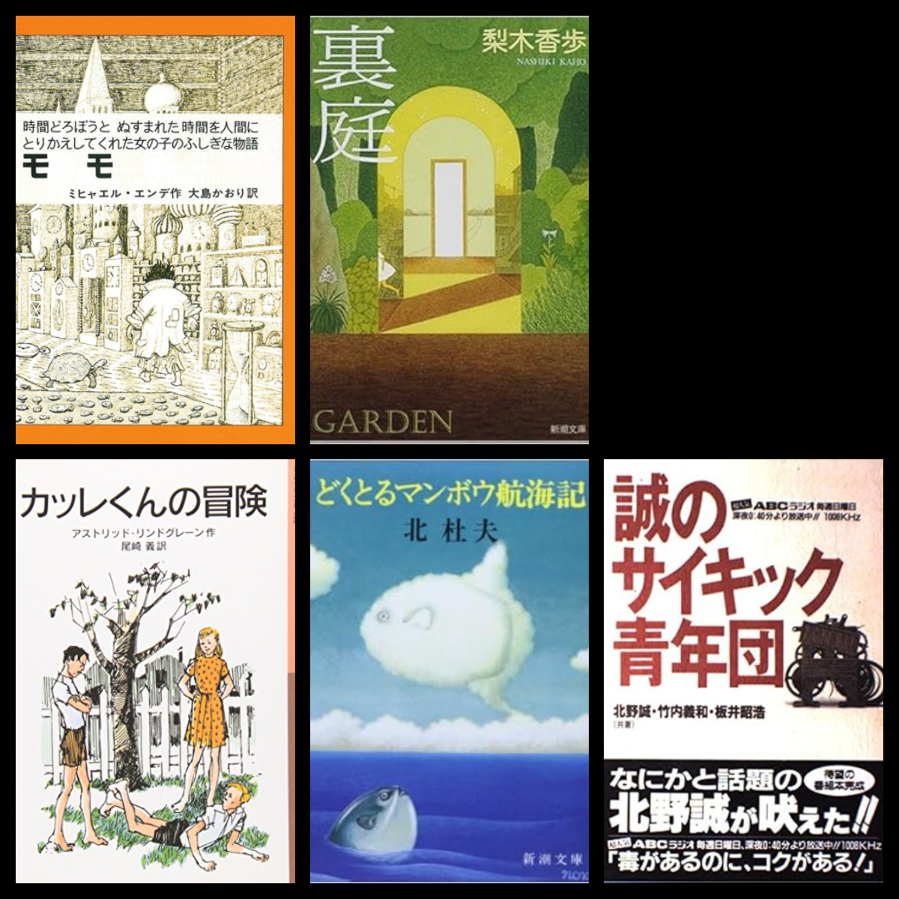 #314『モモ』ミヒャエル・エンデ／『裏庭』梨木香歩／『カッレくんの冒険』リンドグレーン／『どくとるマンボウ航海記』北杜夫／『誠のサイキック青年団』など