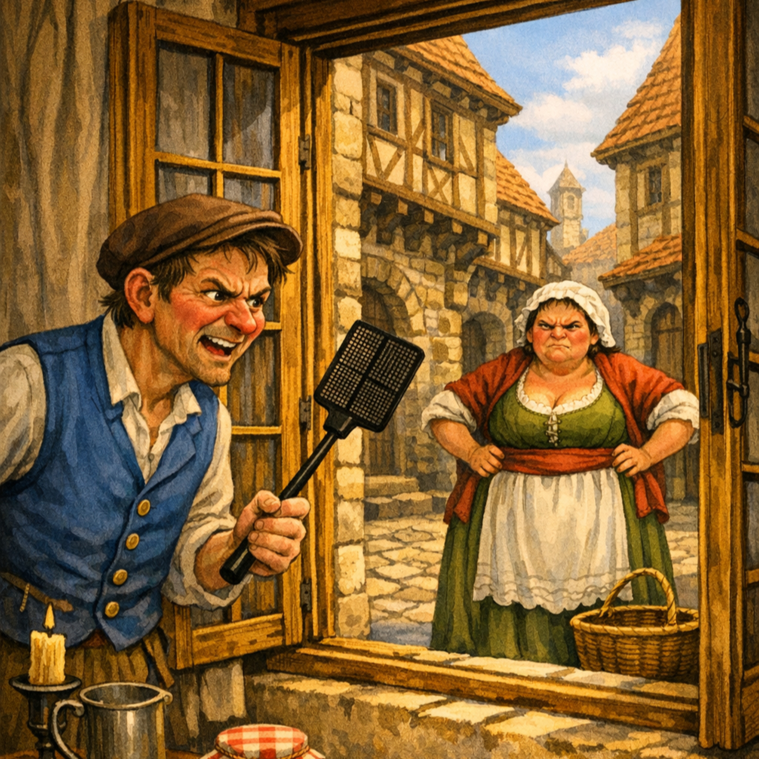Pogumni krojaček in ustavljene muhe, zataknjena pravljica