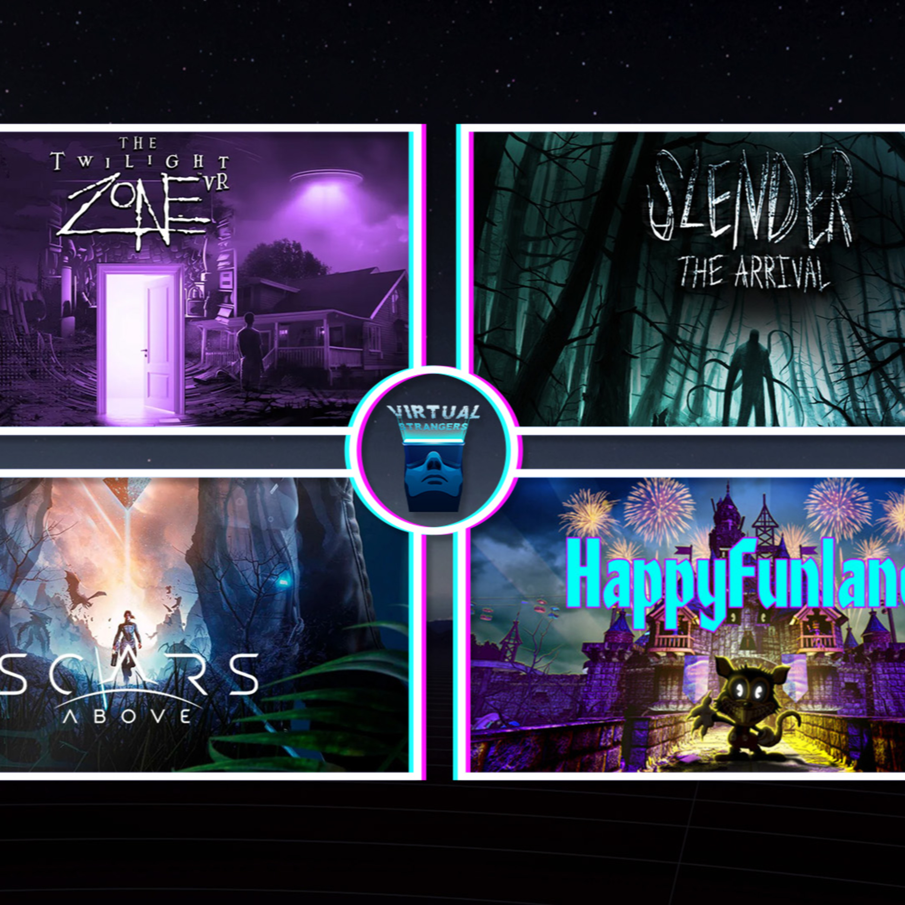 VS 209: Scars Above UEVR, Akka Arrh, The Twilight Zone VR, HappyFunLand, Slender: The Arrival, more episode artwork
