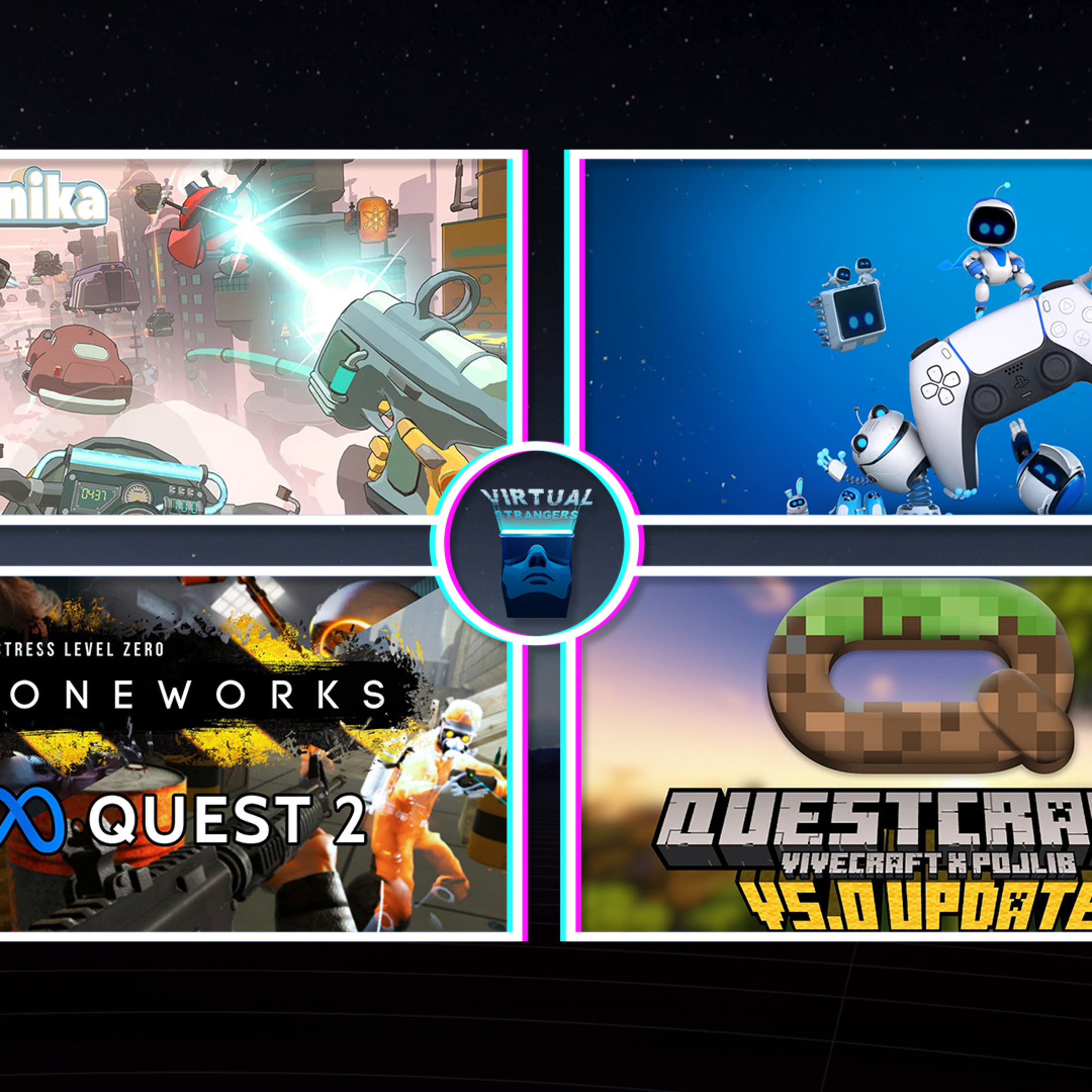 VS 213: Astro Bot, Boneworks, Firmament, Minecraft, Retronika, Pop 1, Sweet Surrender, Sushi Ben episode artwork