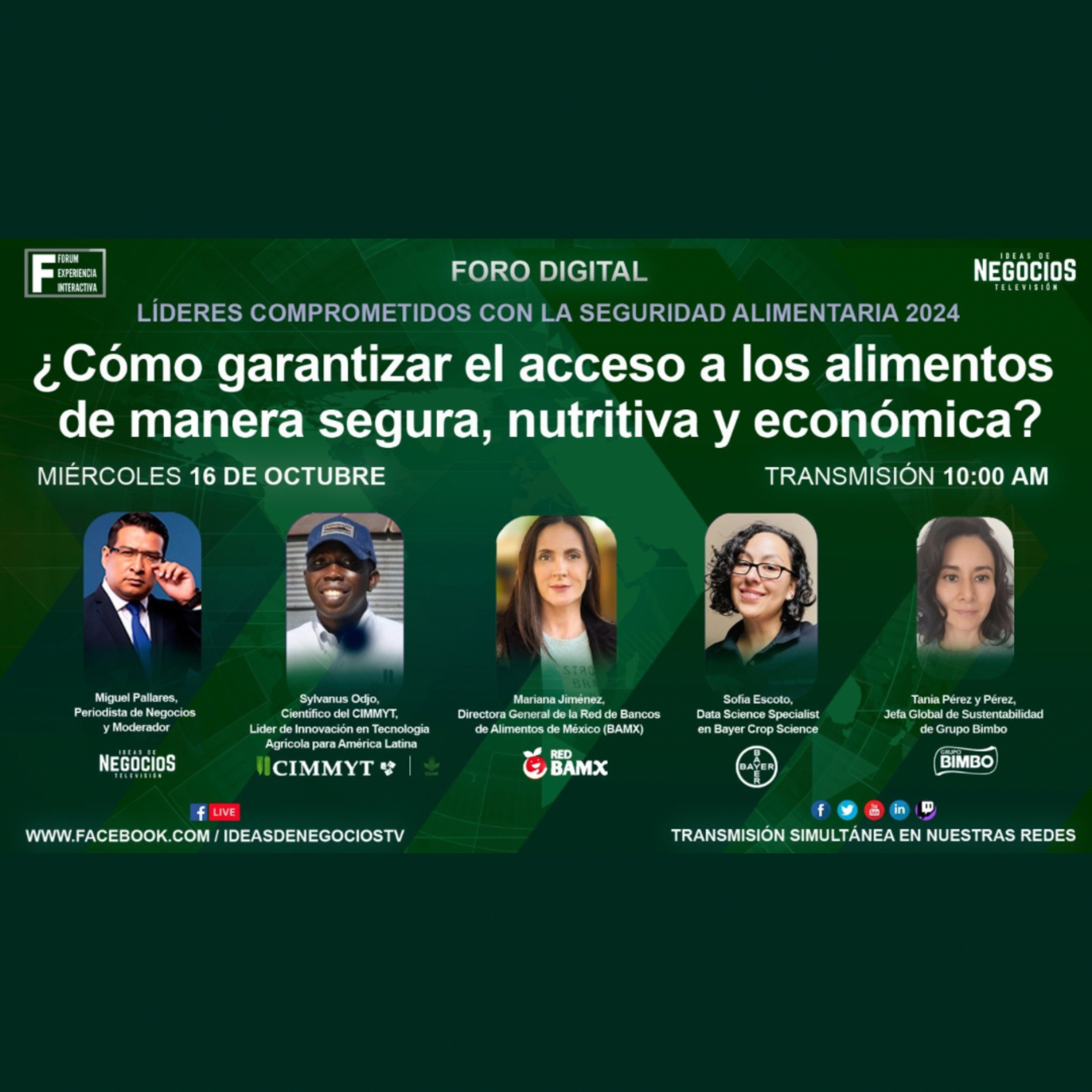 Foro sobre Seguridad Alimentaria con Bimbo, Bayer, CIMMYT, Red de Bancos de Alimentos