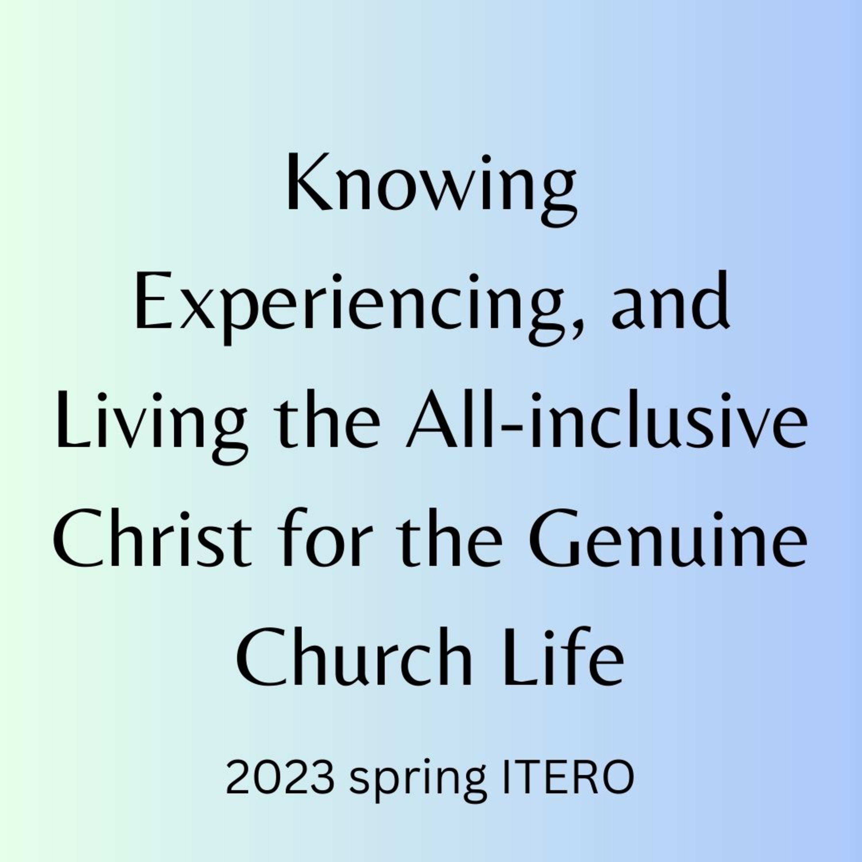 Enjoying Christ in His word