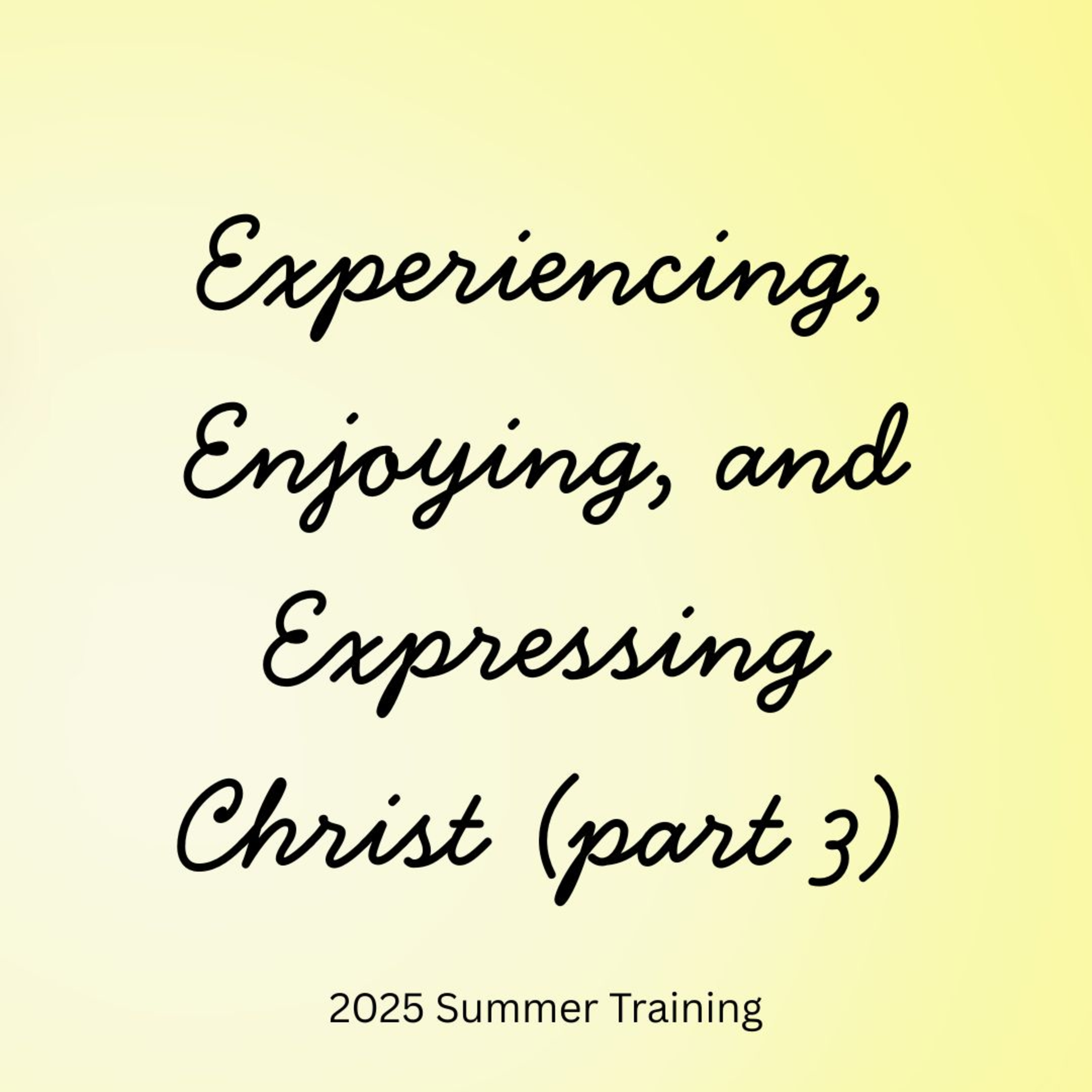 2025STw30d1-We Know the Triune God Subjectively by Experiencing and Enjoying Him in our Spirit episode artwork