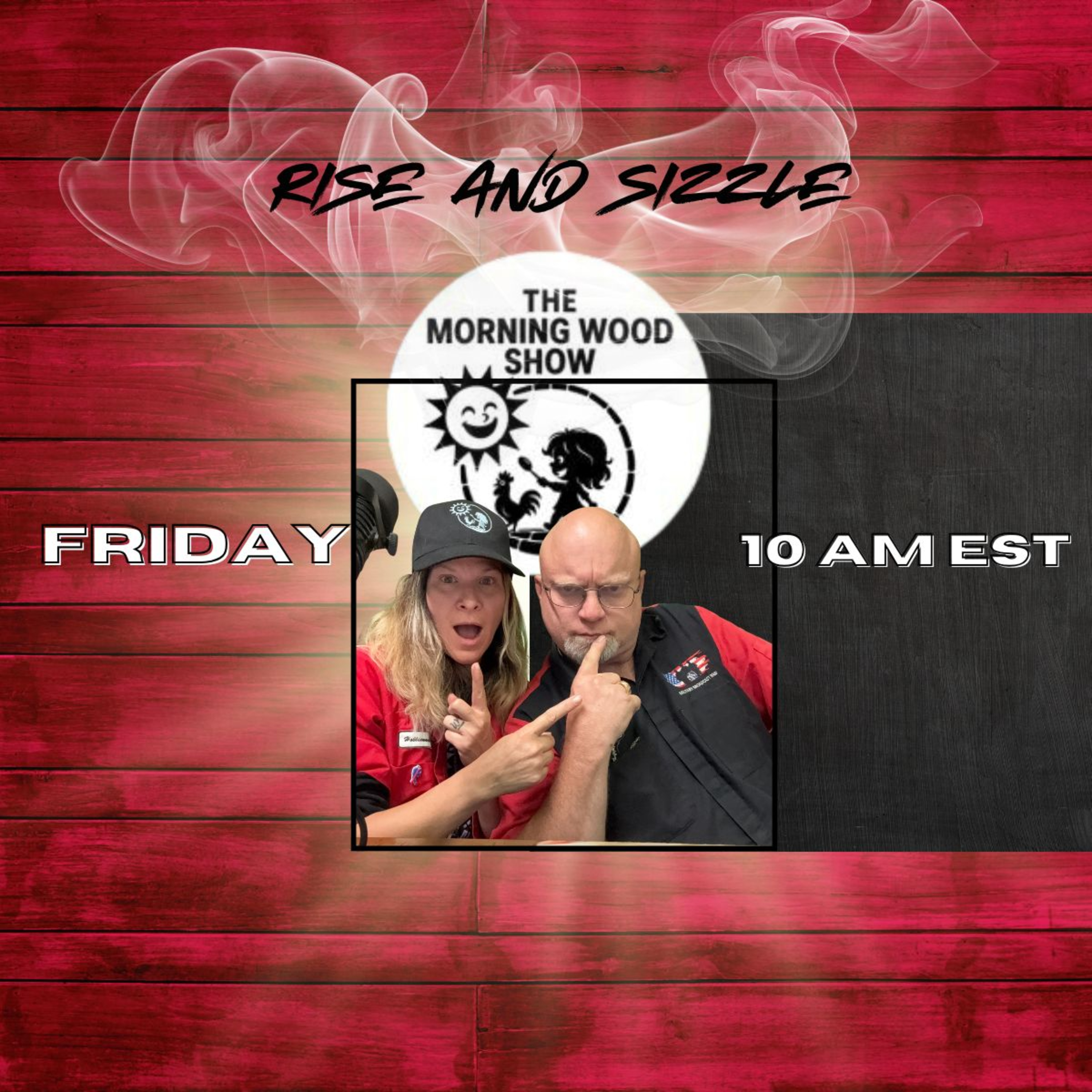 The Morning Wood Show 🎙️ Special guests today: The Gypsy Would Event featuring band members Denny & Becky 🎶✨