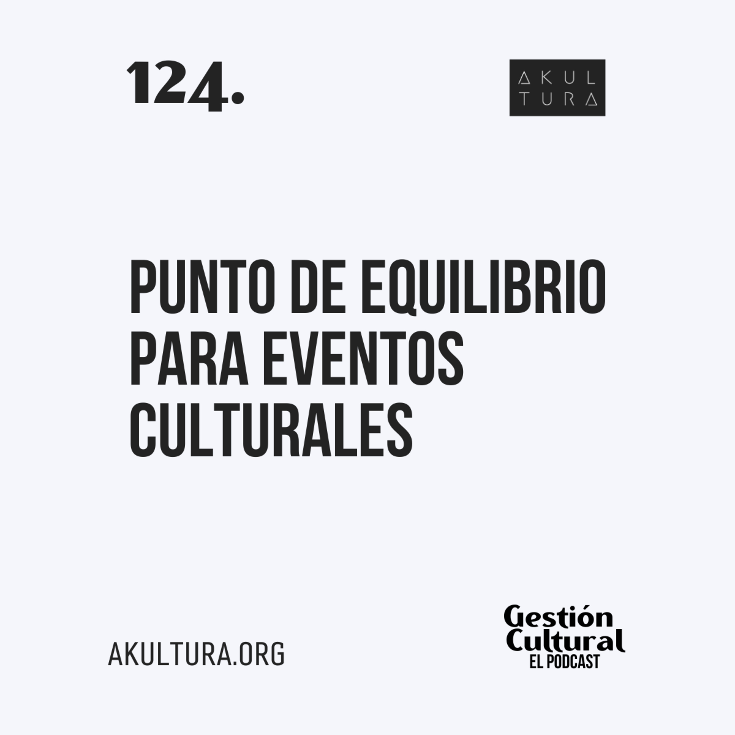 124. Punto de equilibrio para eventos culturales
