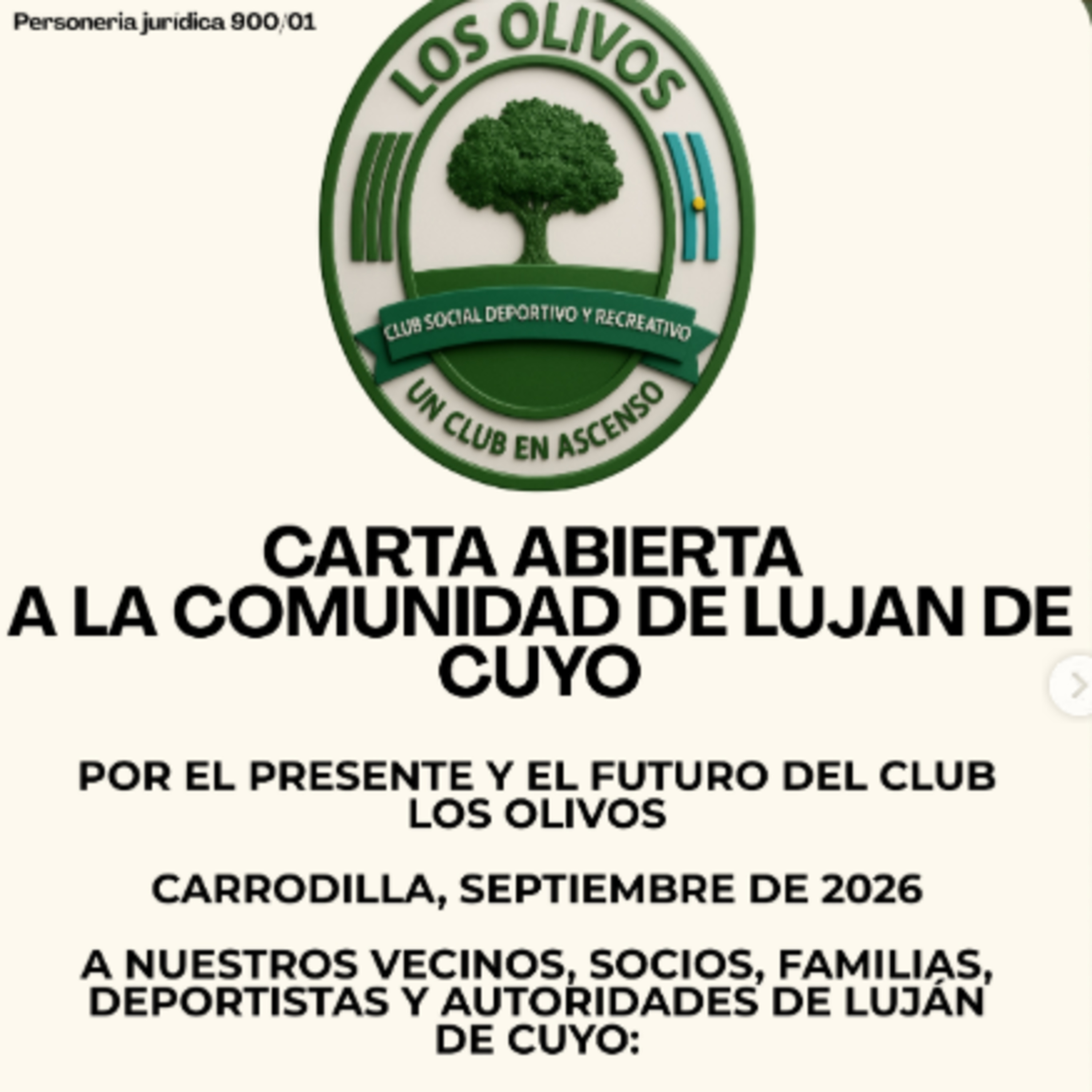 Carta abierta: el Club Los Olivos teme tener que abandonar su predio - Nimsi Franciscangeli episode artwork