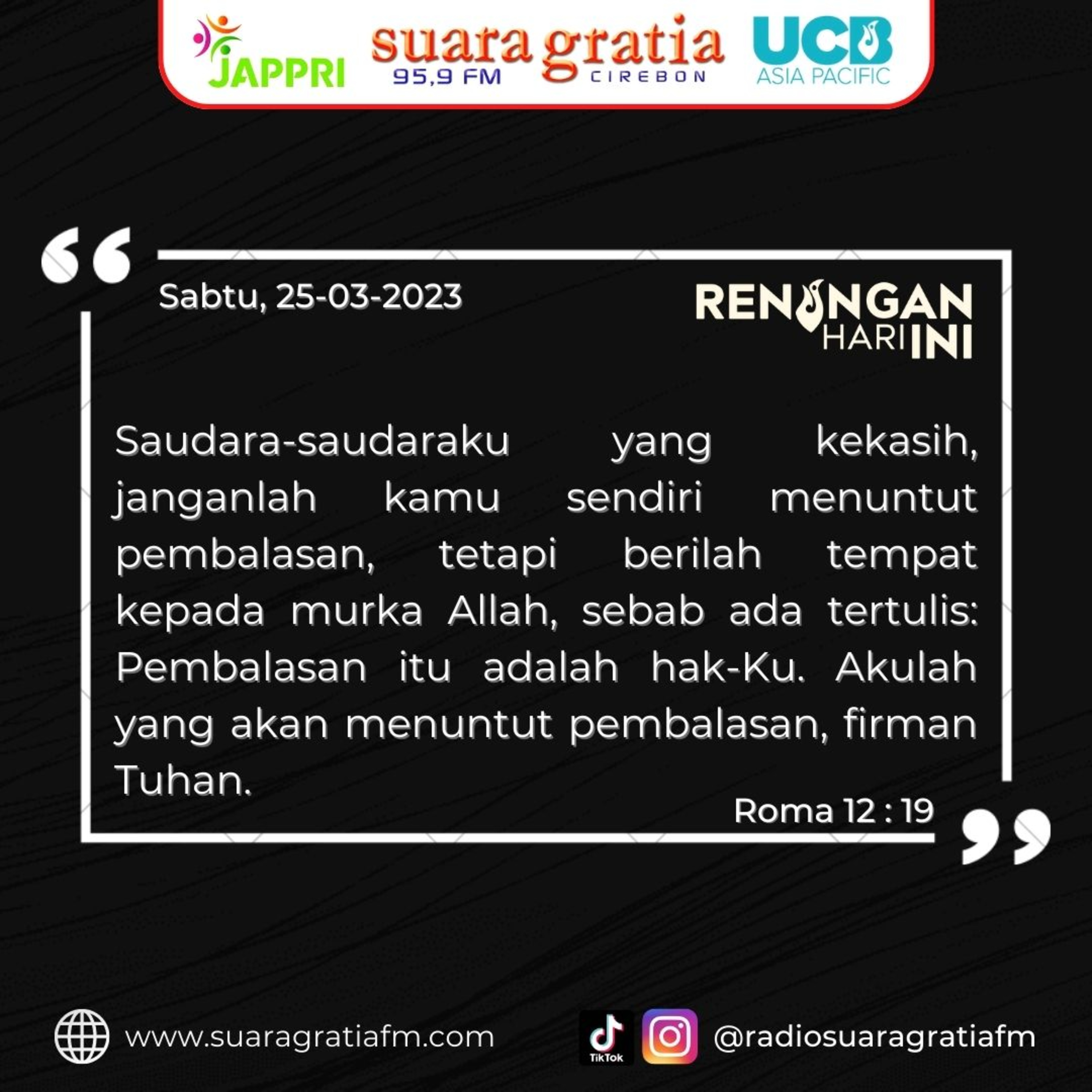RENUNGAN HARI INI - ANDA BERDOSA TUHAN AKAN MENGAMPUNI