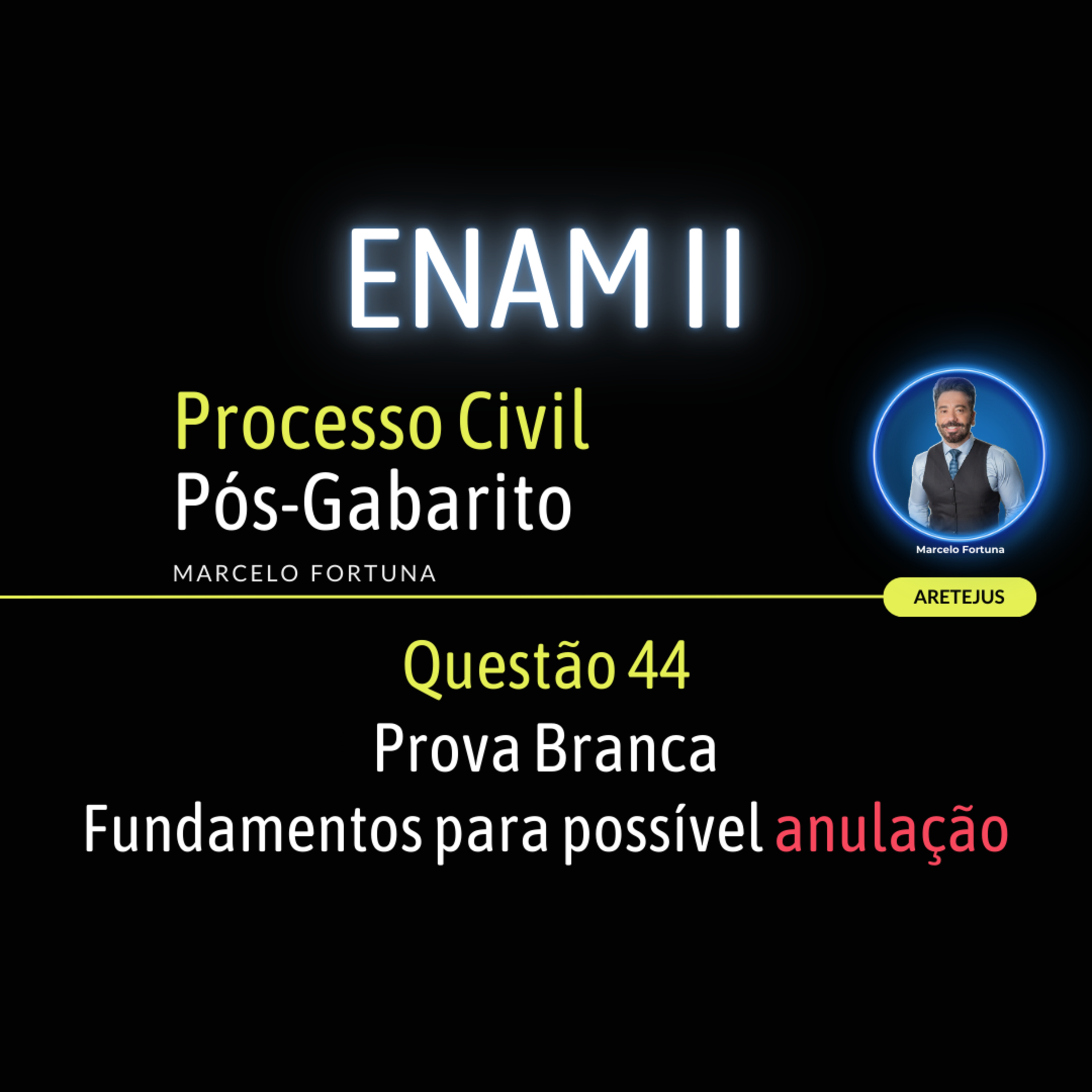 ENAM II Possível anulação Questão 44 Prova Branca Processo Civil