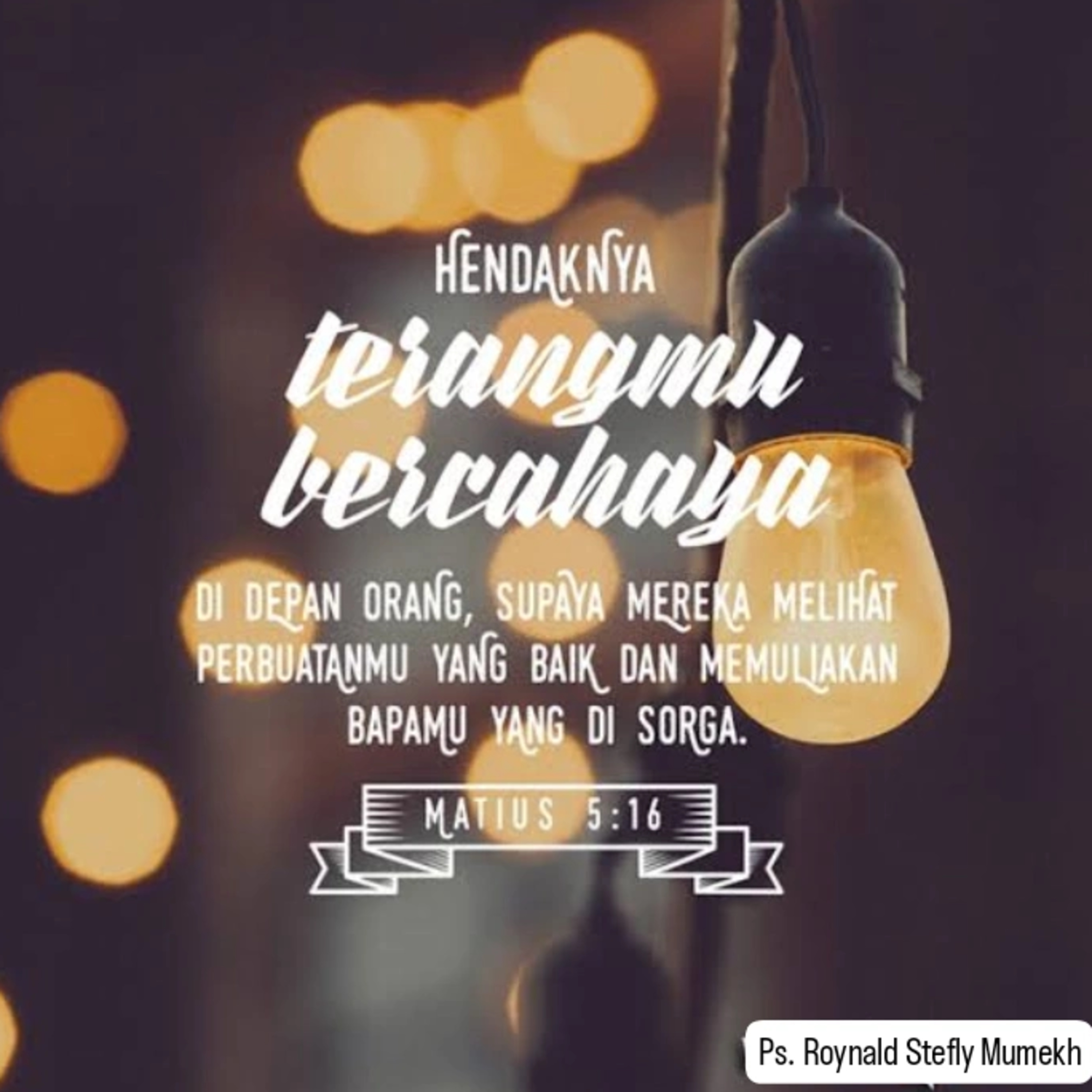 MAKRO: MAKANAN ROHANI, 10 Mei 2025 | Tema: Terang dunia | Nas: Matius 5:14-16