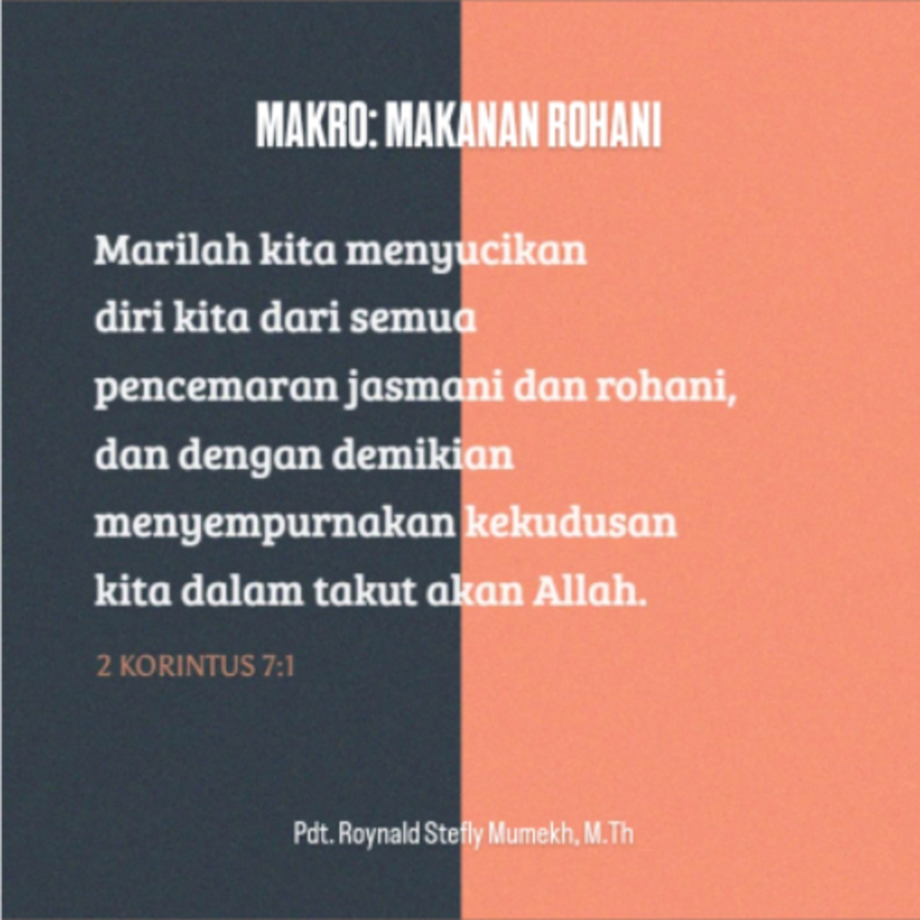 MAKRO: MAKANAN ROHANI, 12 Juli 2026 | Tema: Menjaga Kekudusan | Nas: 2 Korintus 7:1 episode artwork