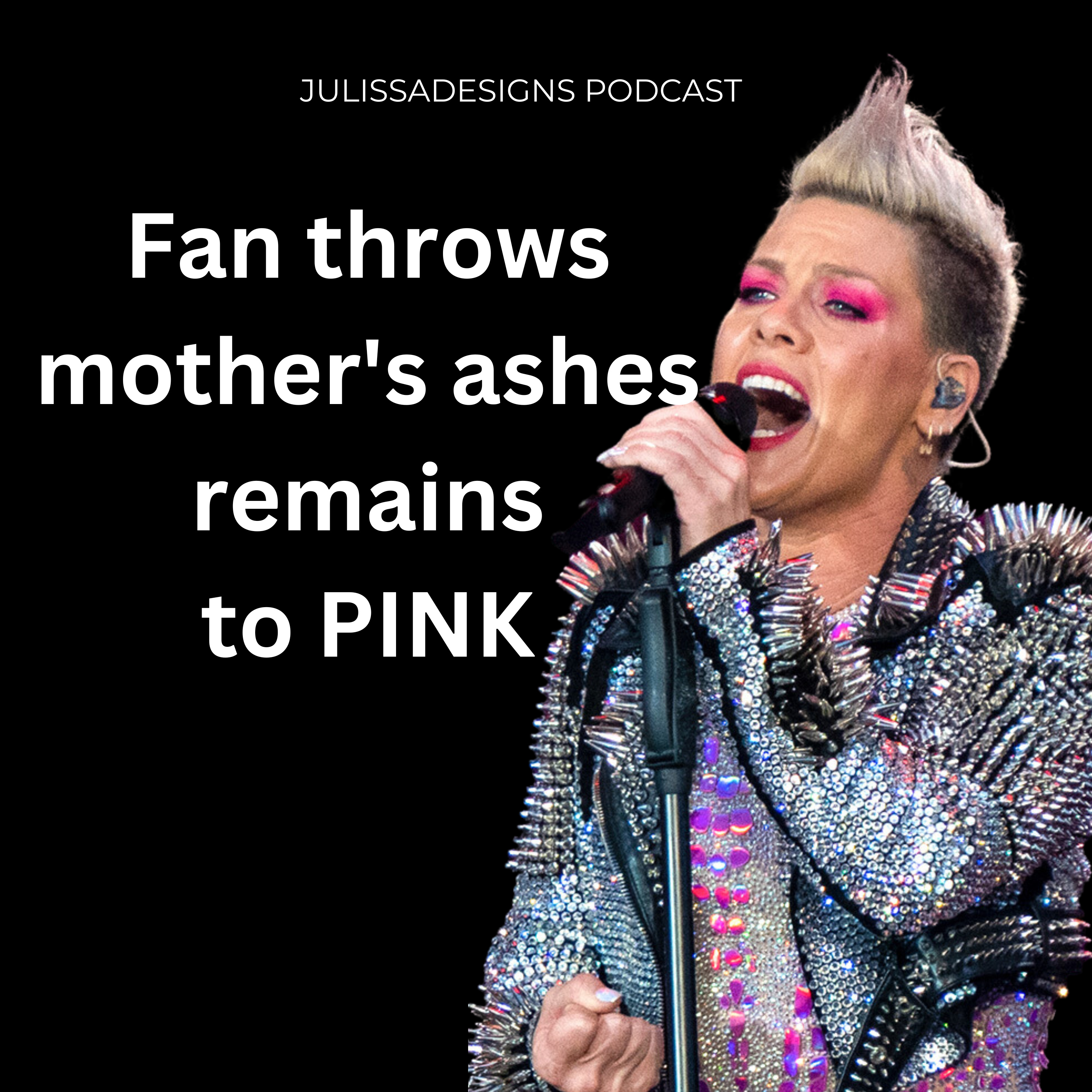 Pink Podcast , fan throws bag of ashes at singer Pink during concert