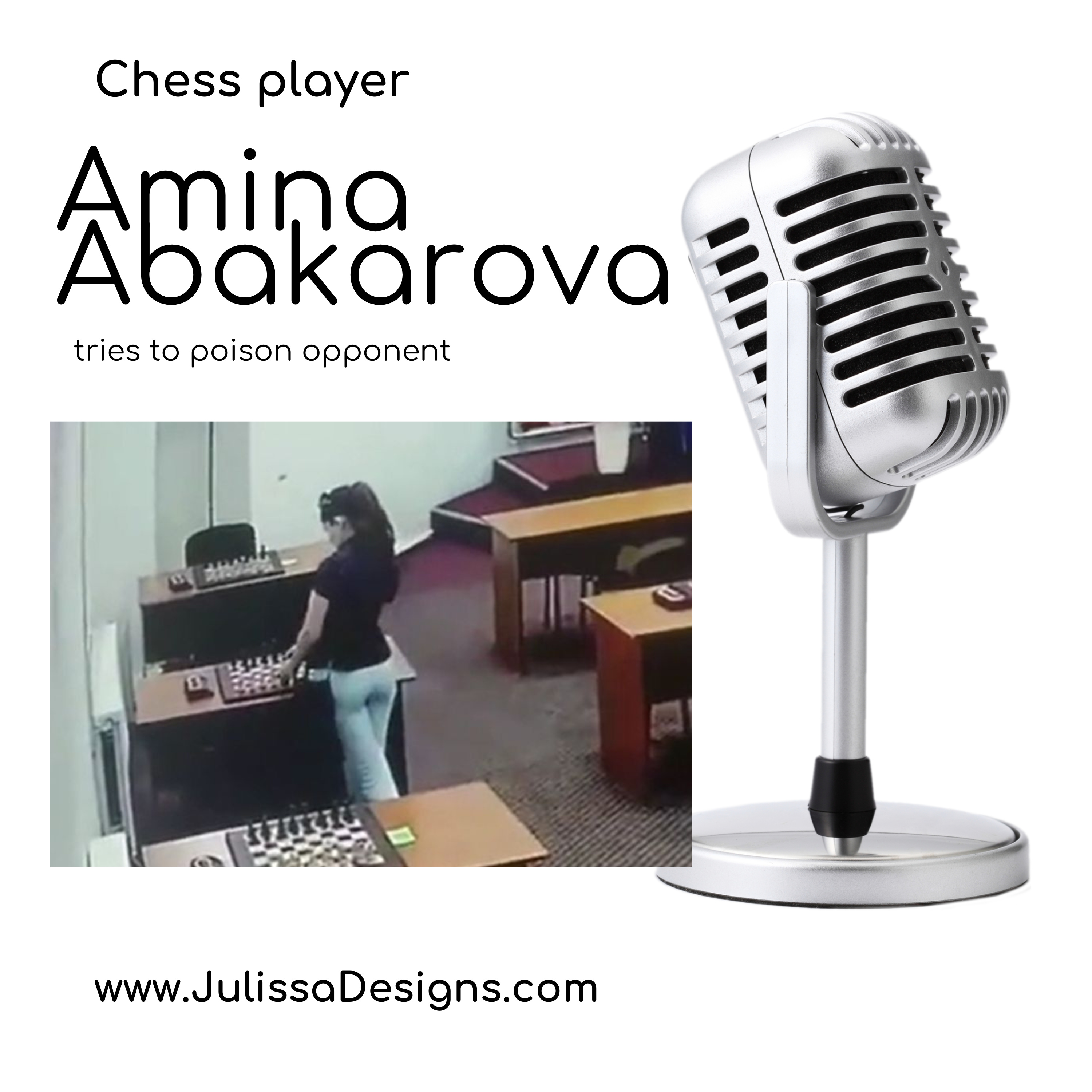 Russian chess champion Amina Abakarova was caught on CCTV allegedly trying to POISON her rival.