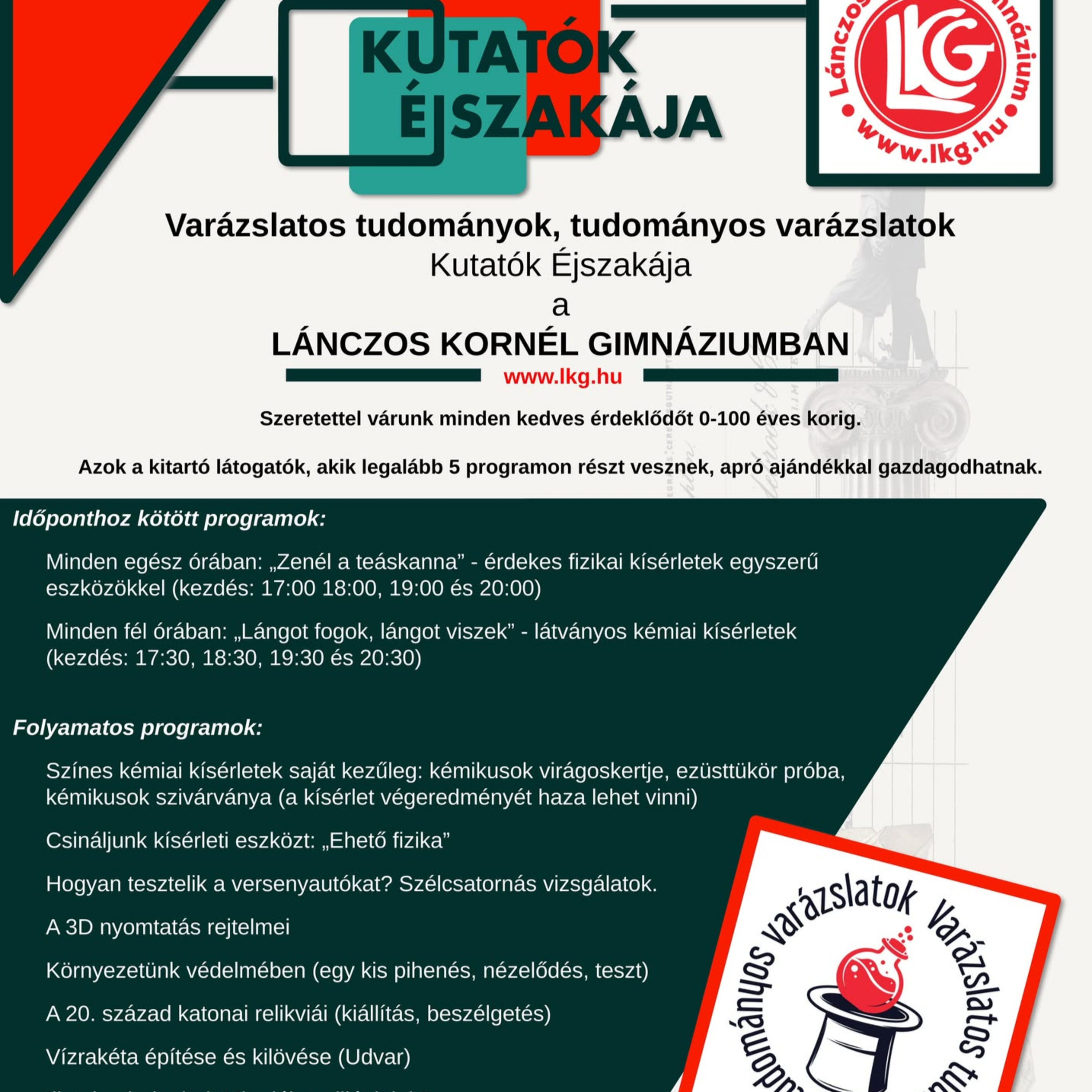 Kutatók Éjszakája a Lánczosban!