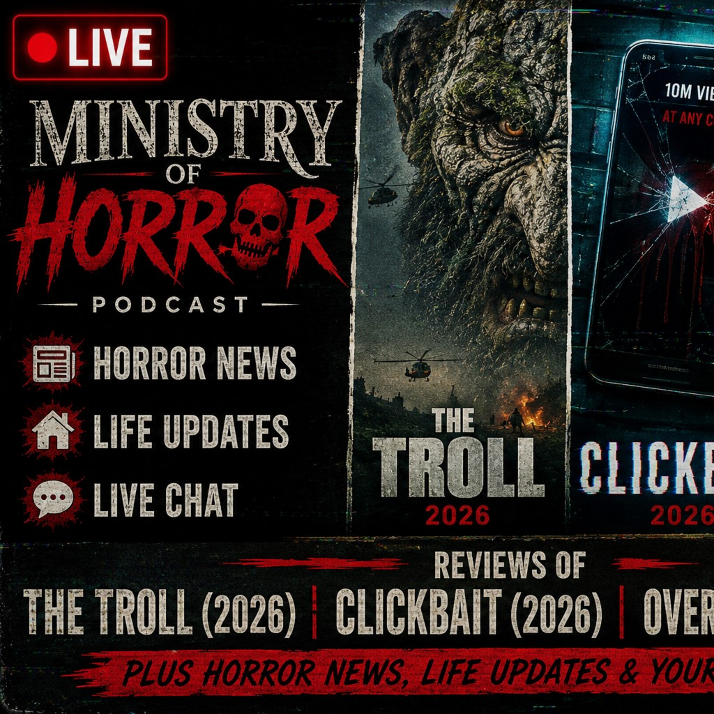 🔴 LIVE Horror Chat | The Troll, Clickbait & Over Your Dead Body episode artwork