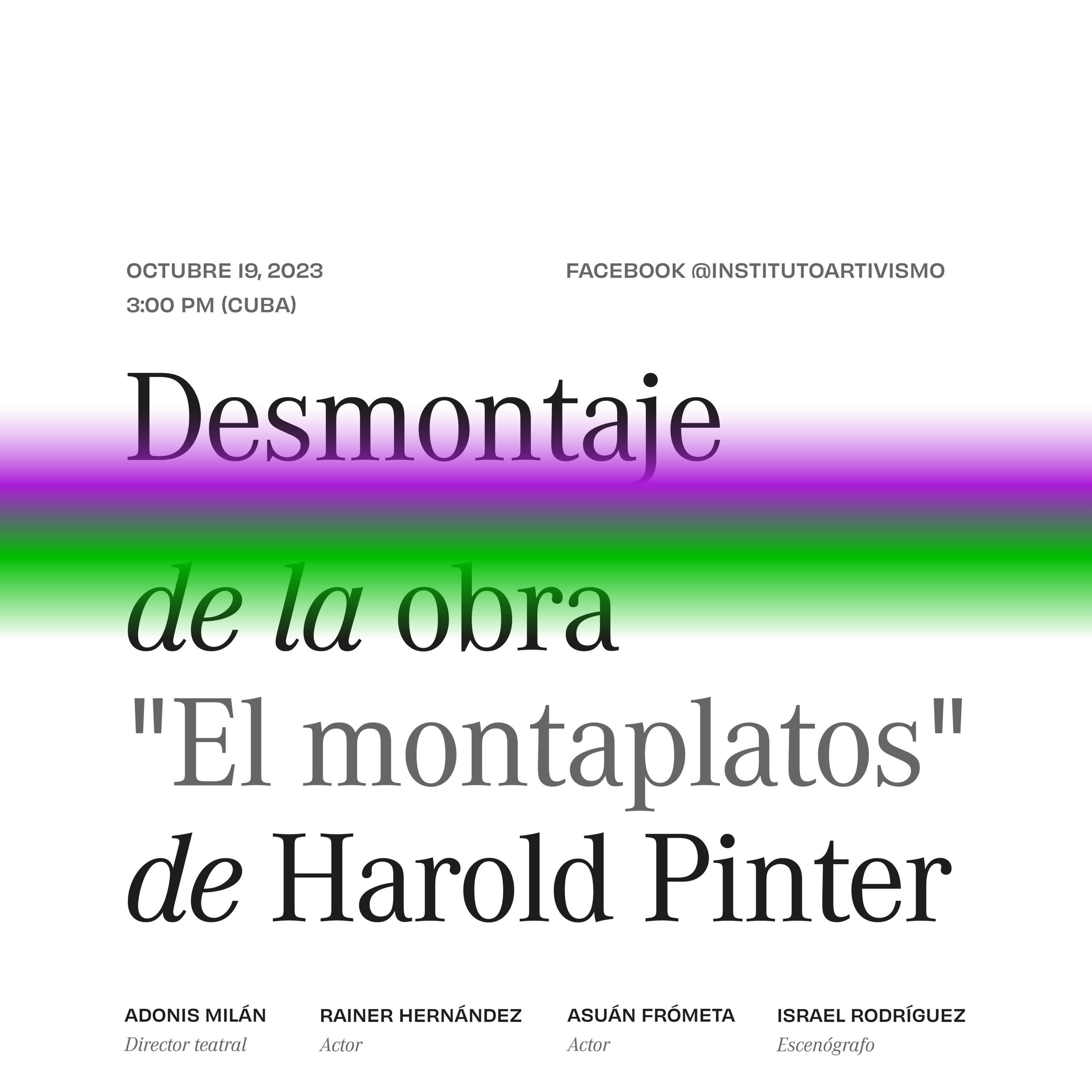 Especial de "Teatro": Desmontaje de la obra El Montaplatos, un texto de Harold Pinter episode artwork