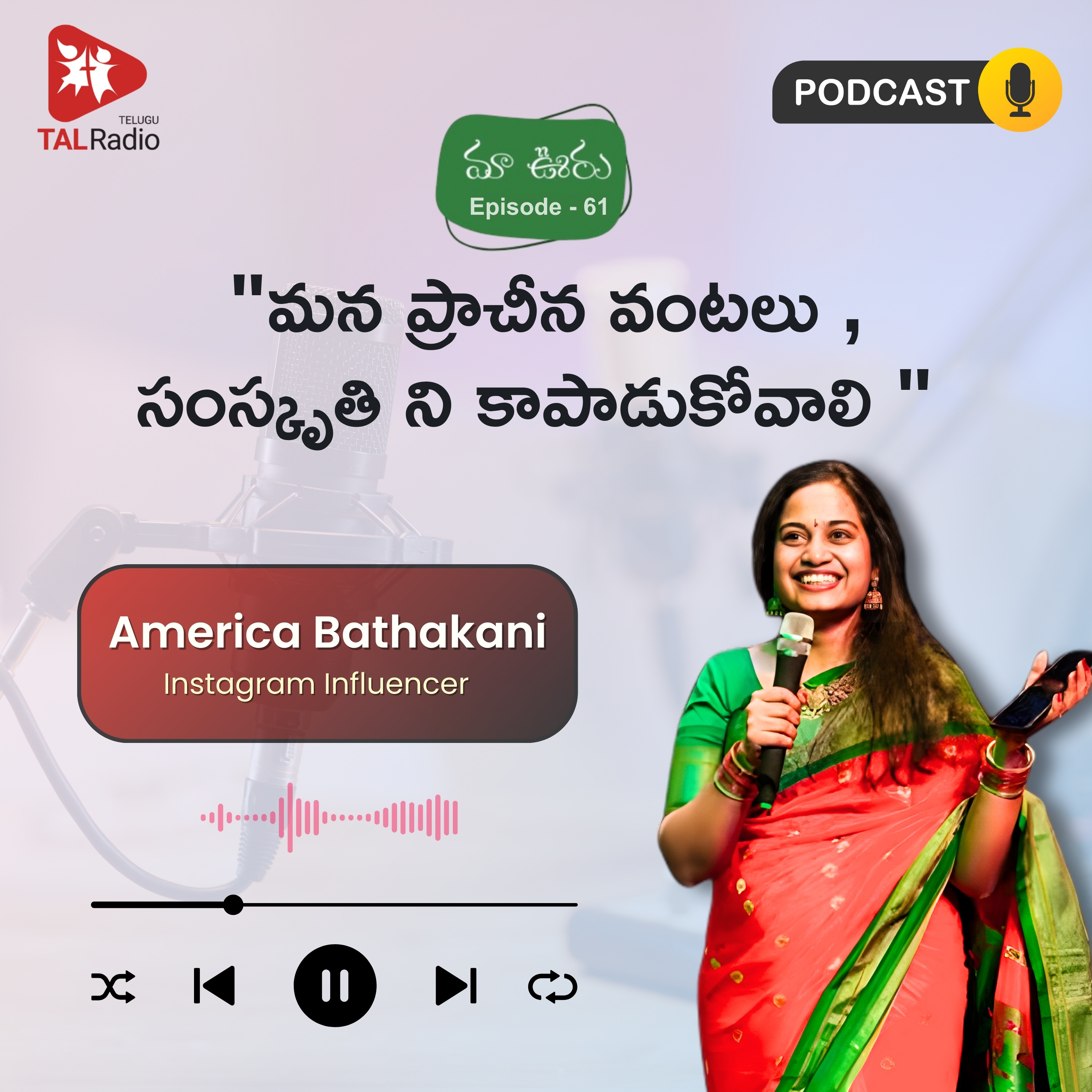 "మన ప్రాచీన వంటలు, సంస్కృతిని కాపాడుకోవాలి" - America Bathakhani episode artwork