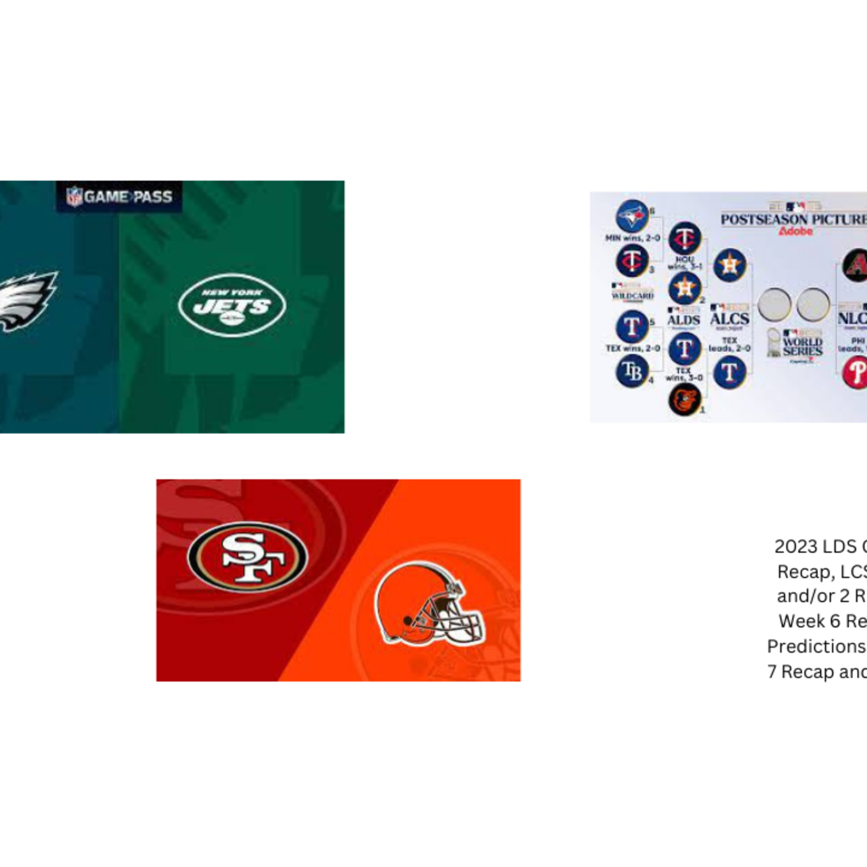2023 MLB LDS Games 3-4 Recap and LCS Games 1 and/or 2 Recap, NFL Week 6 Recap and 7 Predictions, CFB Week 7 Recap and 8 Preview episode artwork