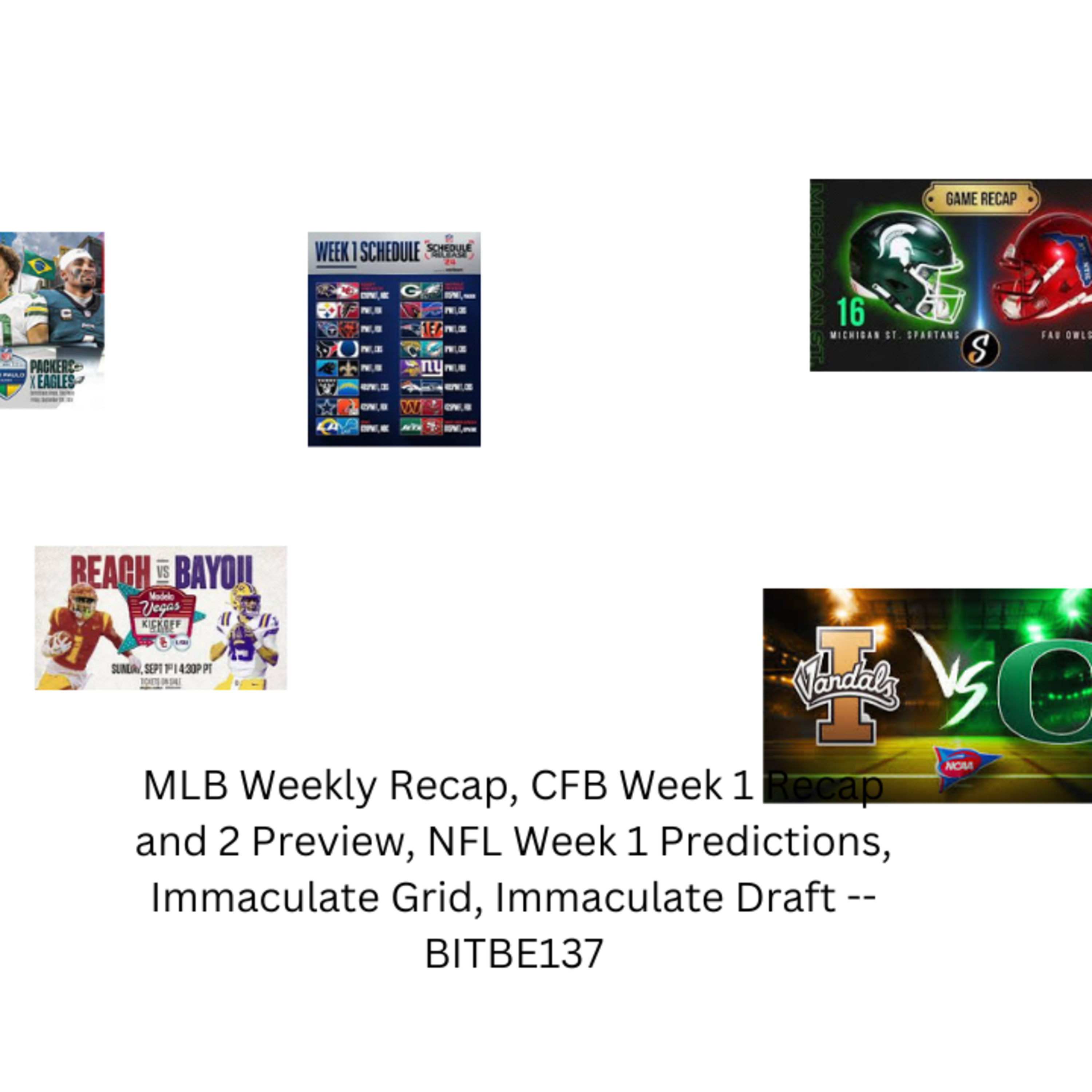9/2 Immaculate Grid and Draft, MLB Weekly Recap, CFB Week 1 Recap and 2 Preview, and NFL Week 1 Predictions episode artwork