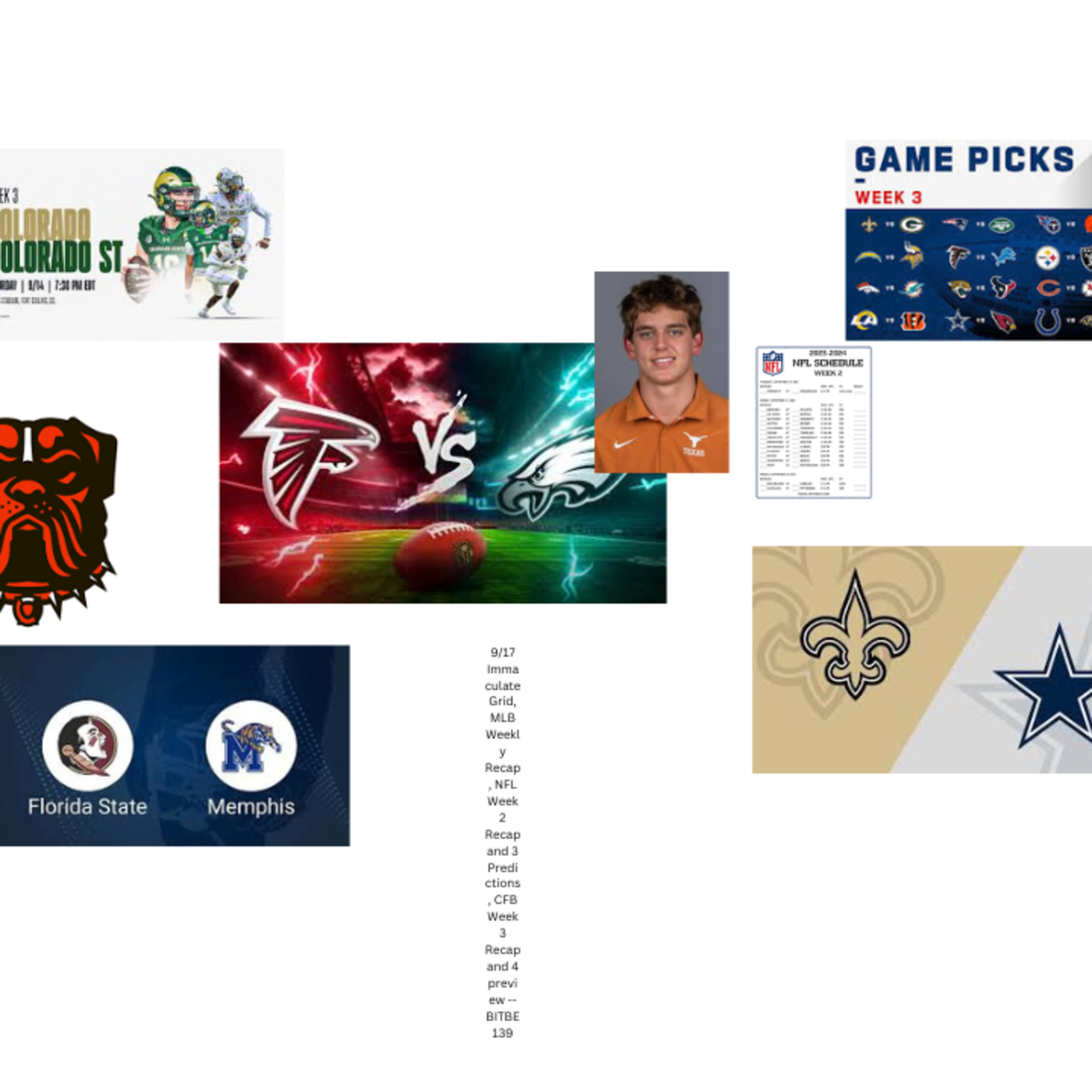 9/17 Immaculate Grid, MLB Weekly Recap, NFL Week 2 Recap and 3 Predictions, Browns Rant, CFB Week 3 Recap and 4 Preview episode artwork
