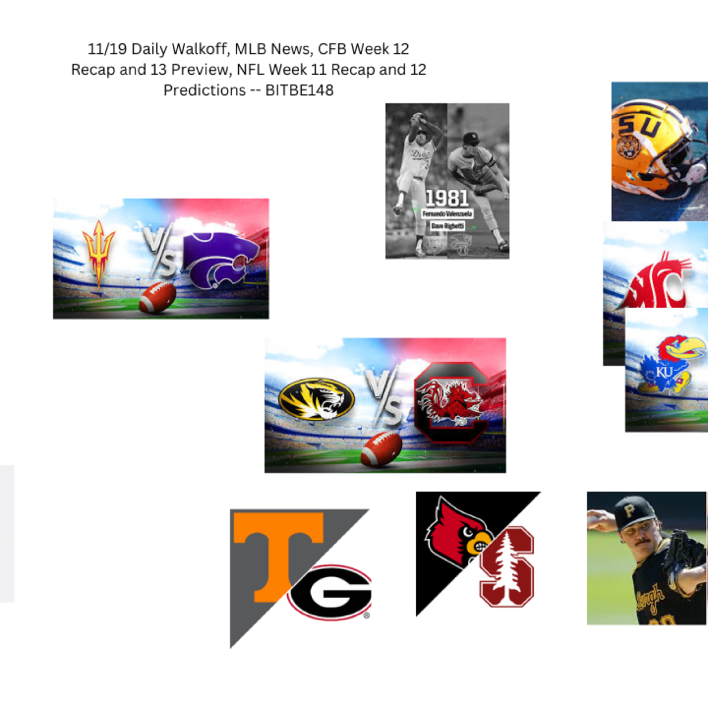 11/19 OAK and SEA Daily Walkoff, MLB News, CFB Week 12 Recap and 13 Preview, NFL Week 11 Recap and 12 Predictions episode artwork