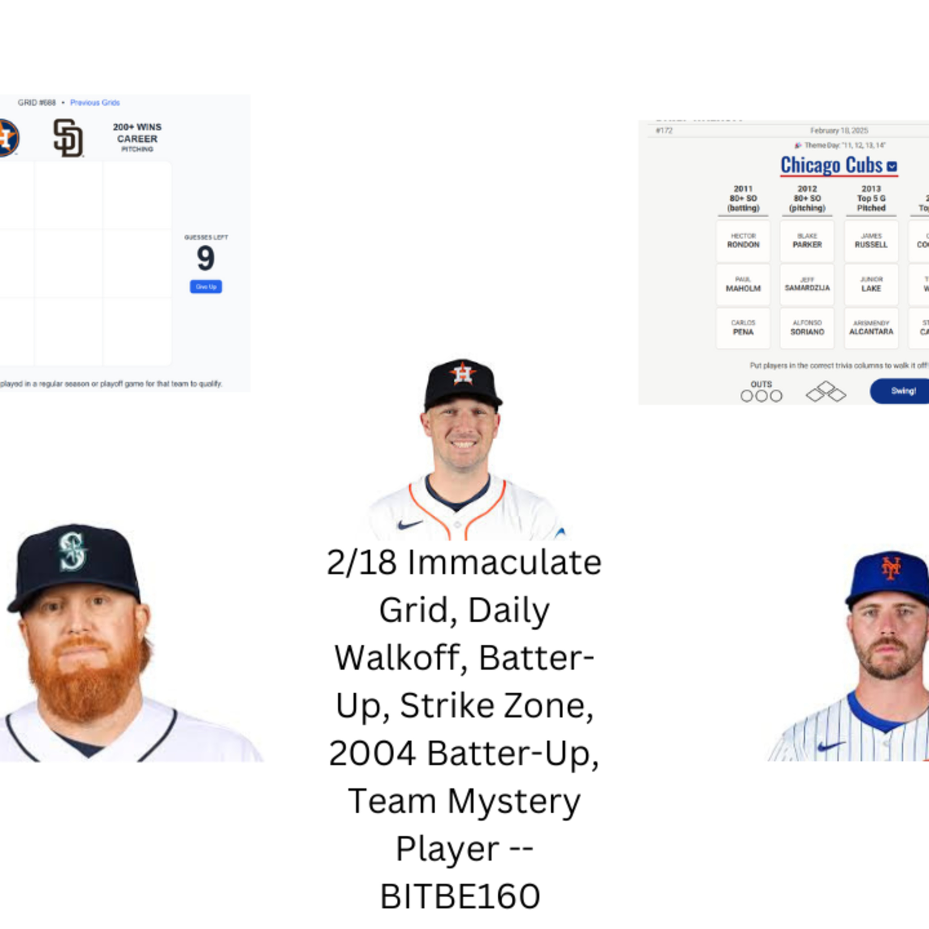 2/18 Immacute Grid, Daily Walkoff, Batter-Up, Strike Zone, 2004 Batter-Up, Team Mystery Player episode artwork