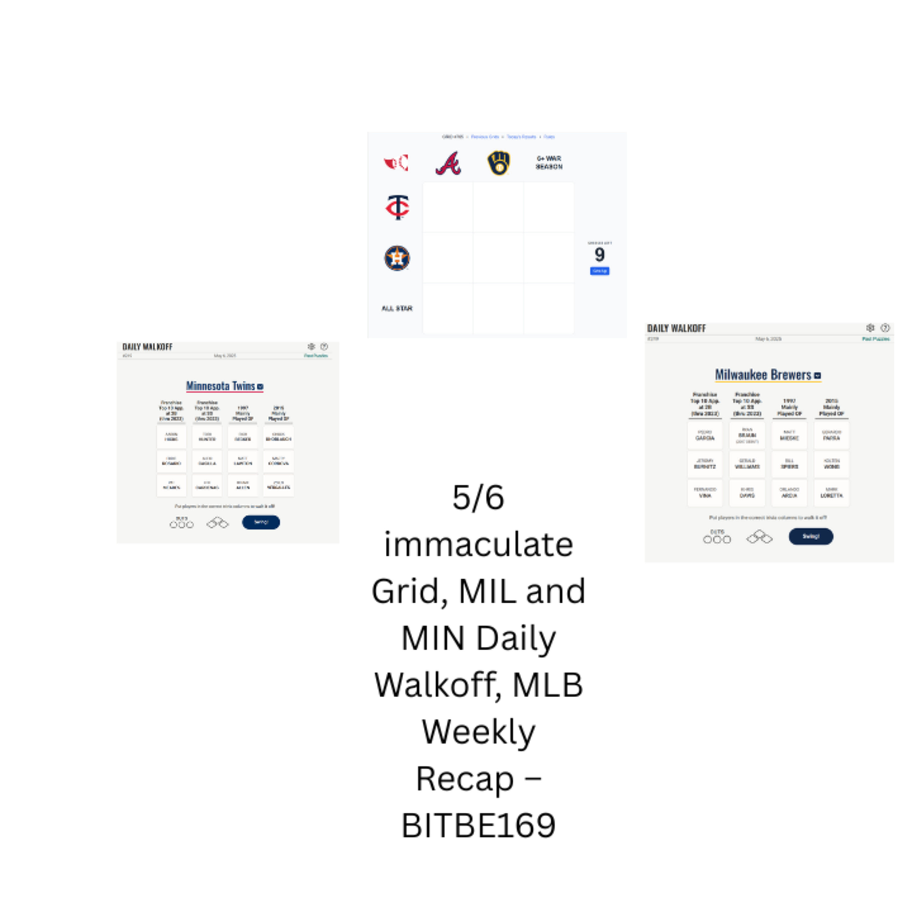 5/6 Immaculate Grid, MIL and MIN Daily Walkoff, MLB Weekly Recap episode artwork