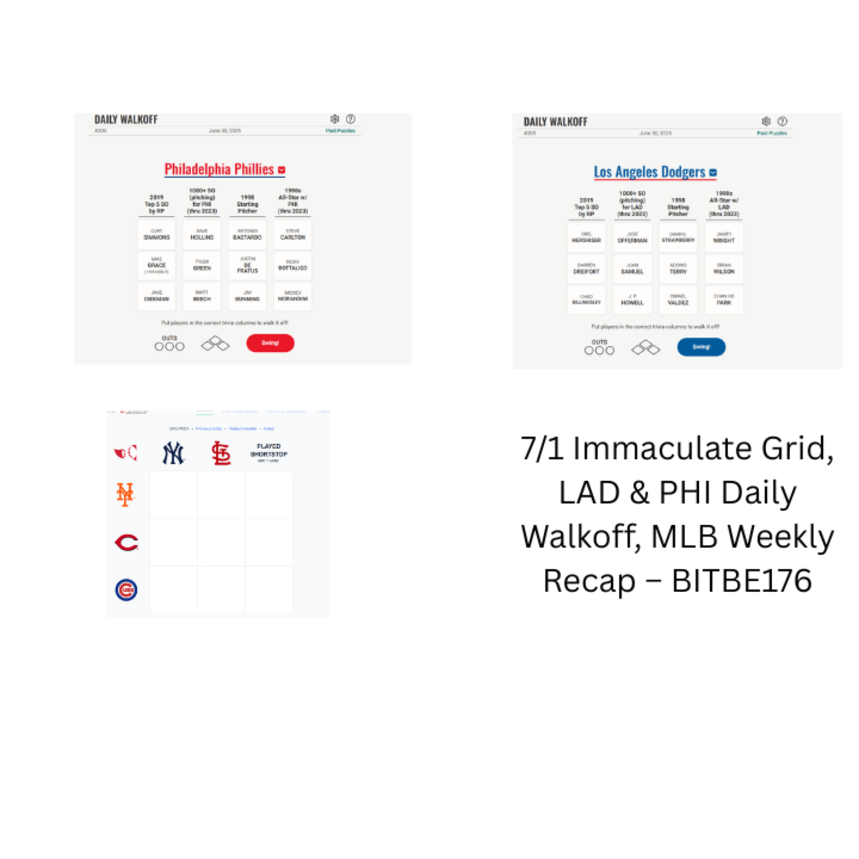 7/1 Immaculate Grid, LAD & PHI Daily Walkoff, MLB Weekly Recap episode artwork