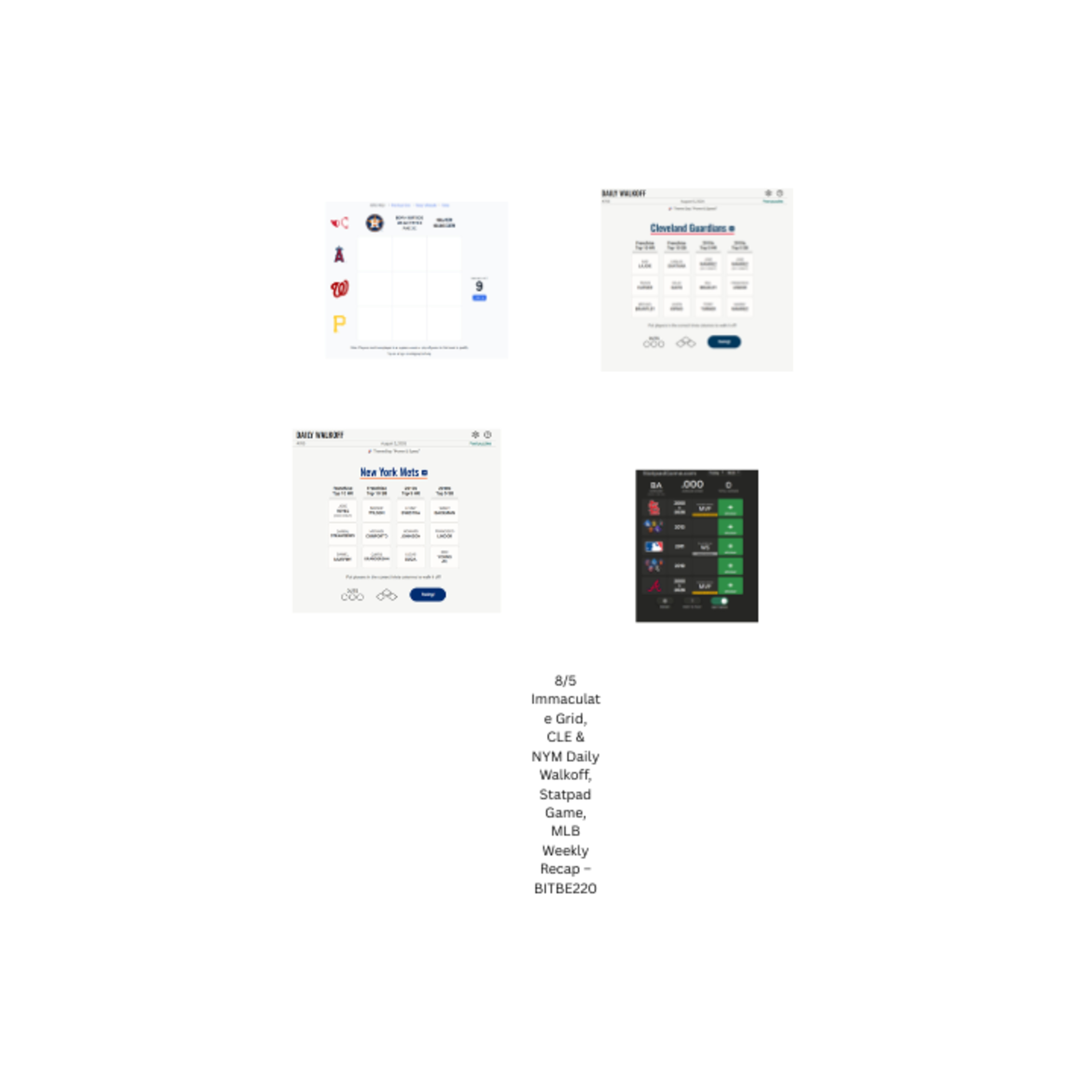 8/5 Immaculate Grid, CLE & NYM Daily Walkoff, Statpad Game, MLB Weekly Recap episode artwork