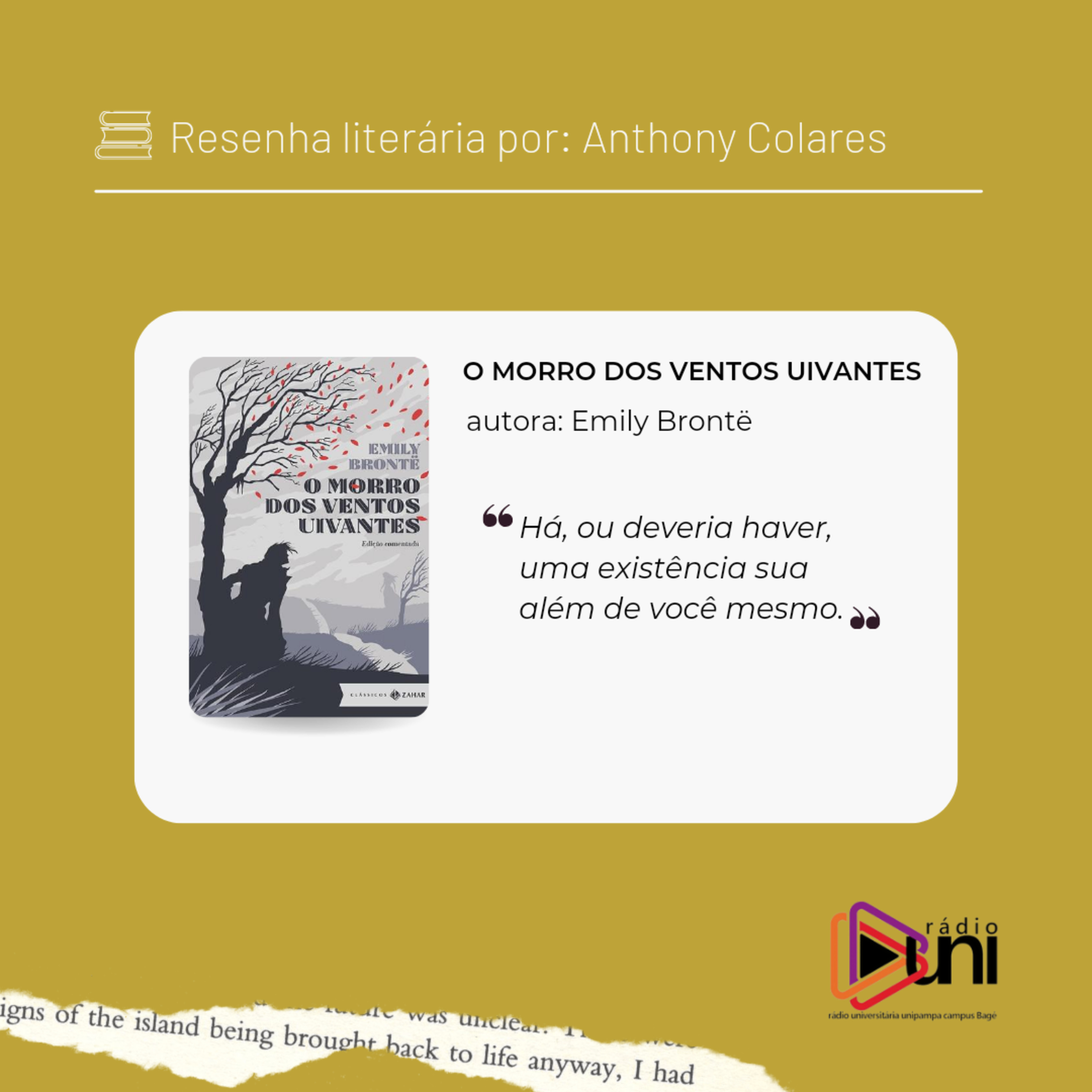 01. Resenha literária: O morro dos ventos uivantes de Emily Brontë episode artwork
