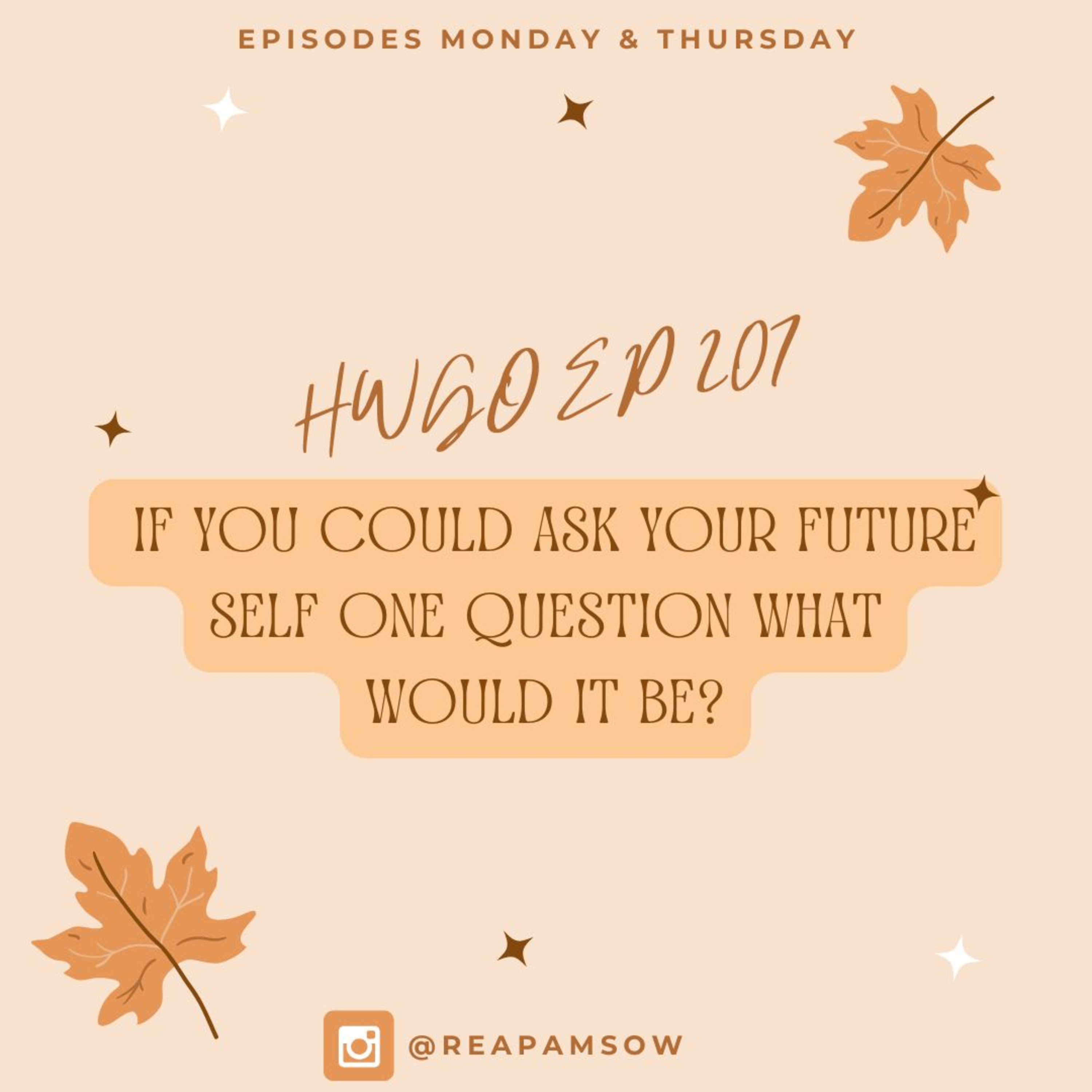HWGO EP 207 If you could ask your future self one question what would it be? episode artwork