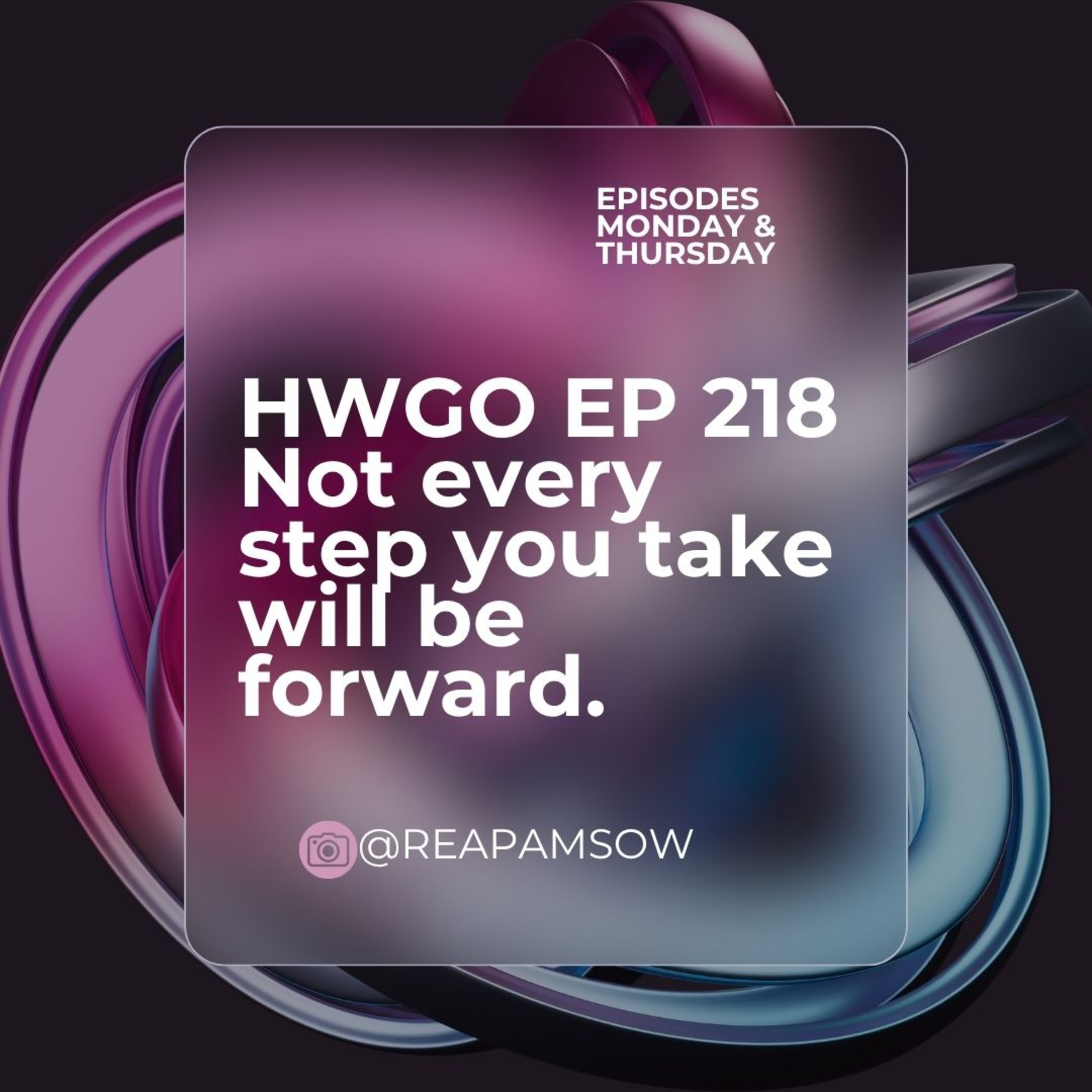 HWGO EP 218 Not every step you take will be forward. episode artwork