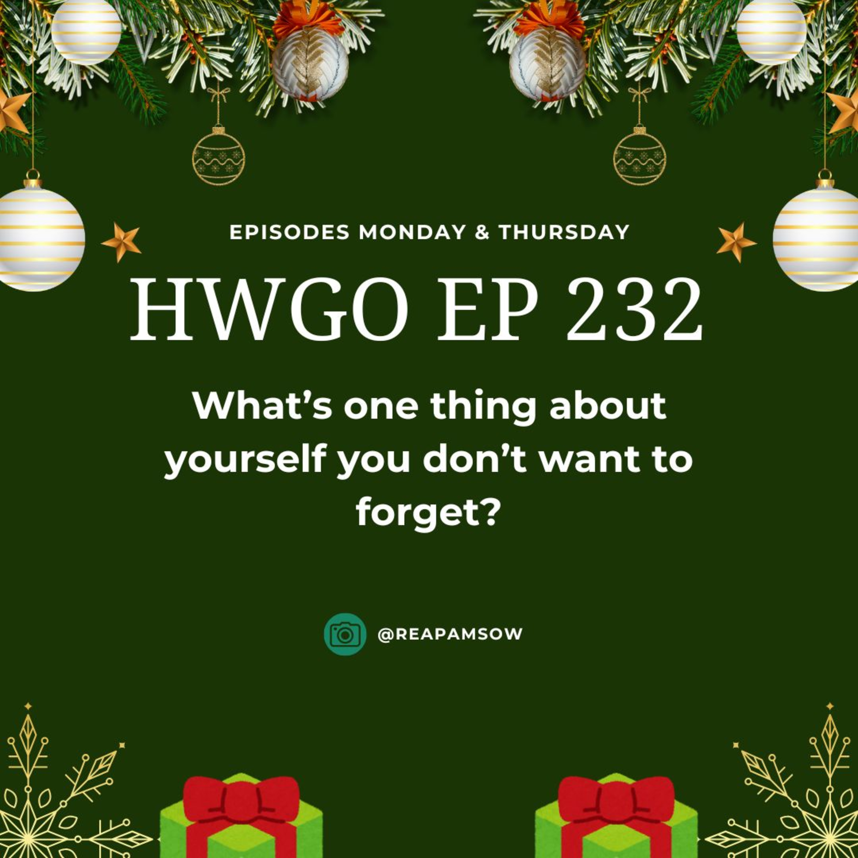 HWGO EP 232 What’s one thing about yourself you don’t want to forget? episode artwork