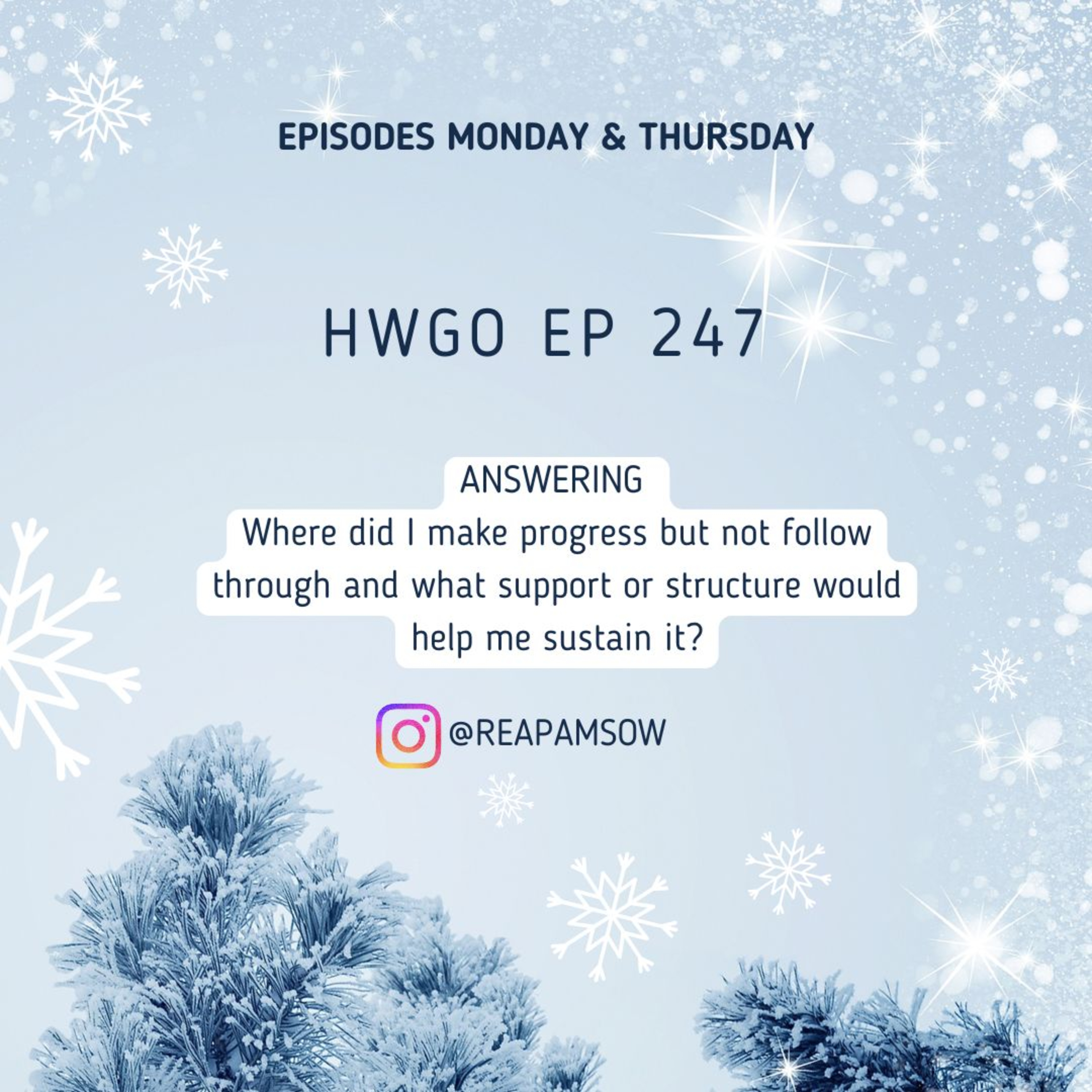 HWGO EP 247 ANSWERING Where did I make progress but not follow through and what support or structure would help me sustain it? episode artwork
