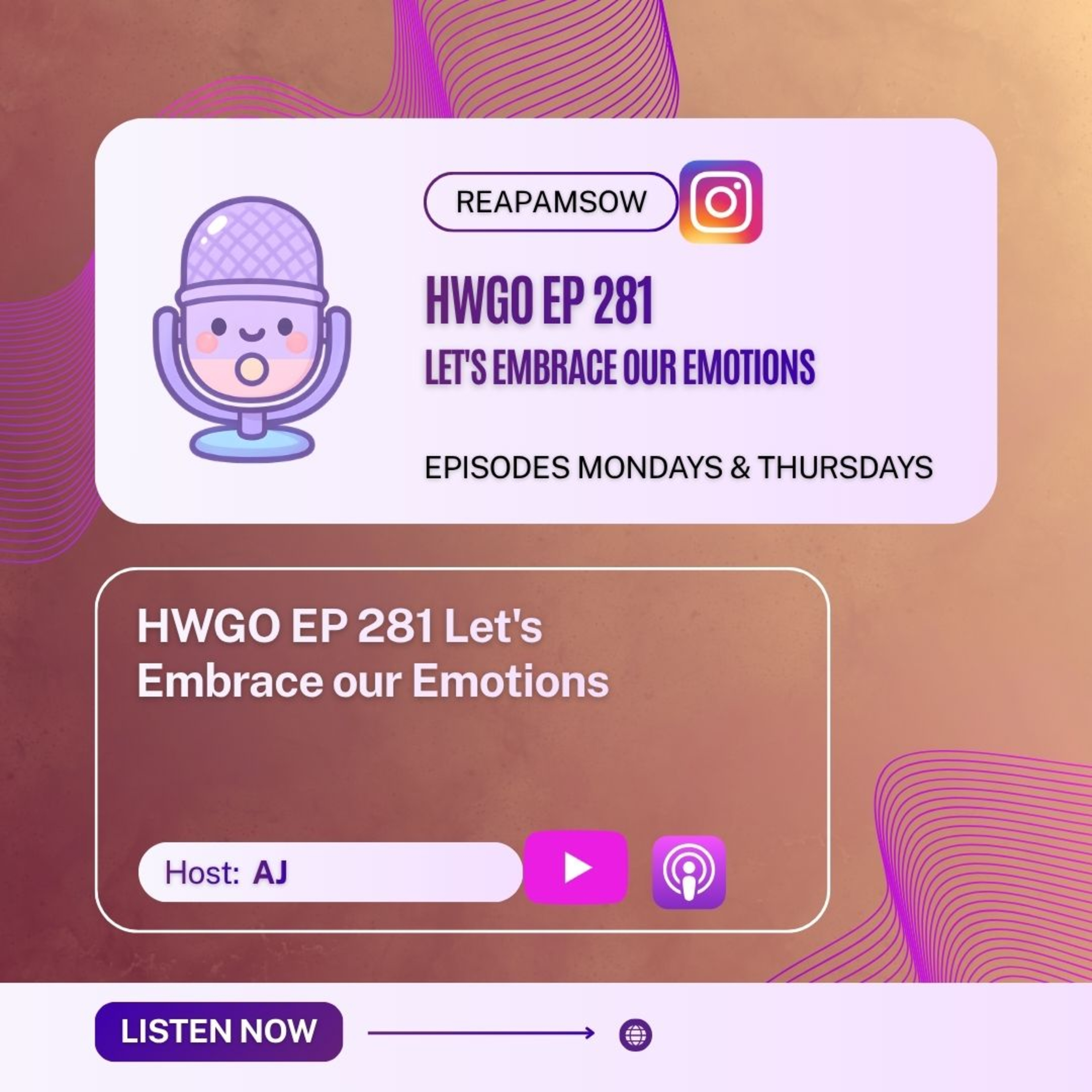HWGO EP 281 Let's Embrace our Emotions episode artwork