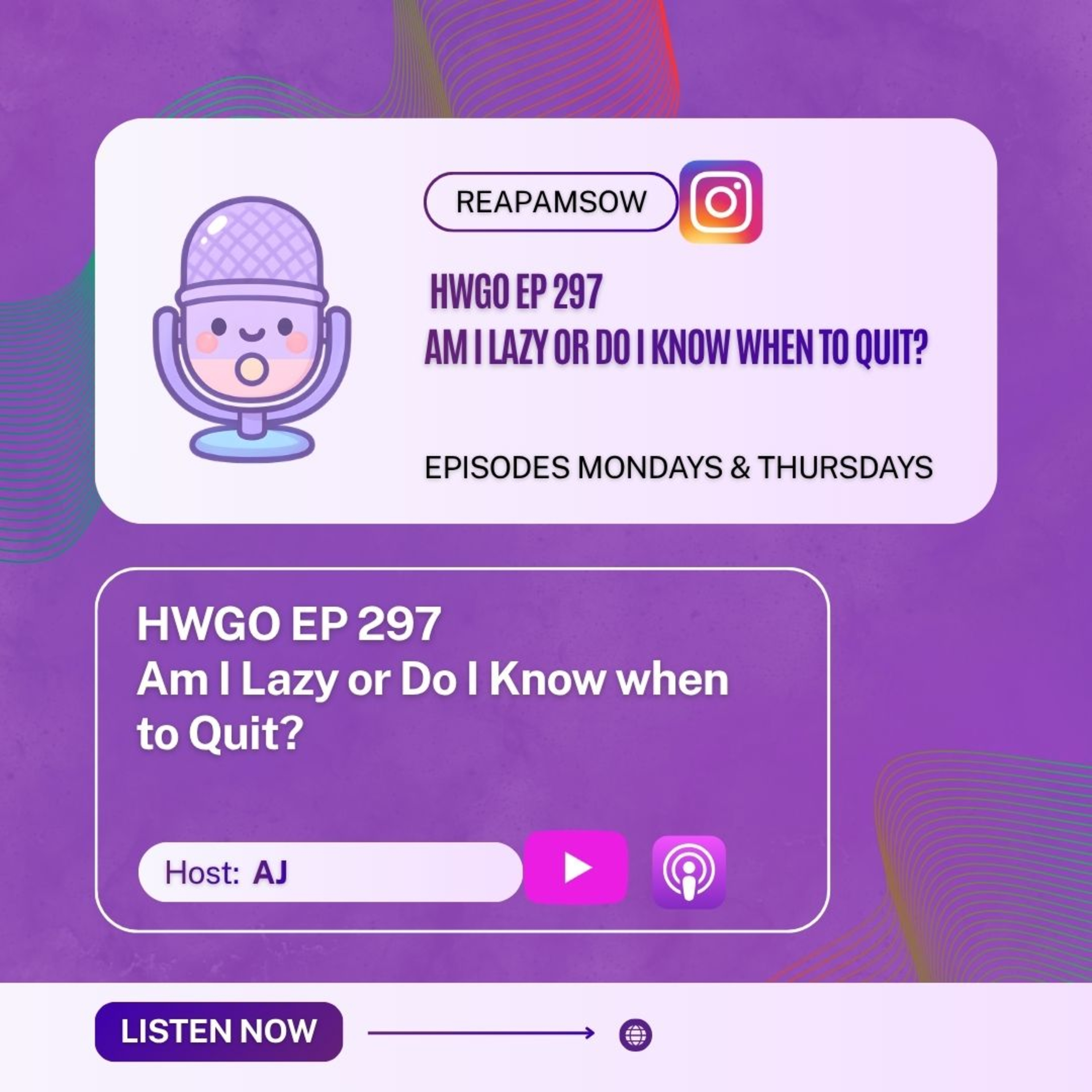 HWGO EP 297 Am I Lazy or Do I Know when to Quit? episode artwork