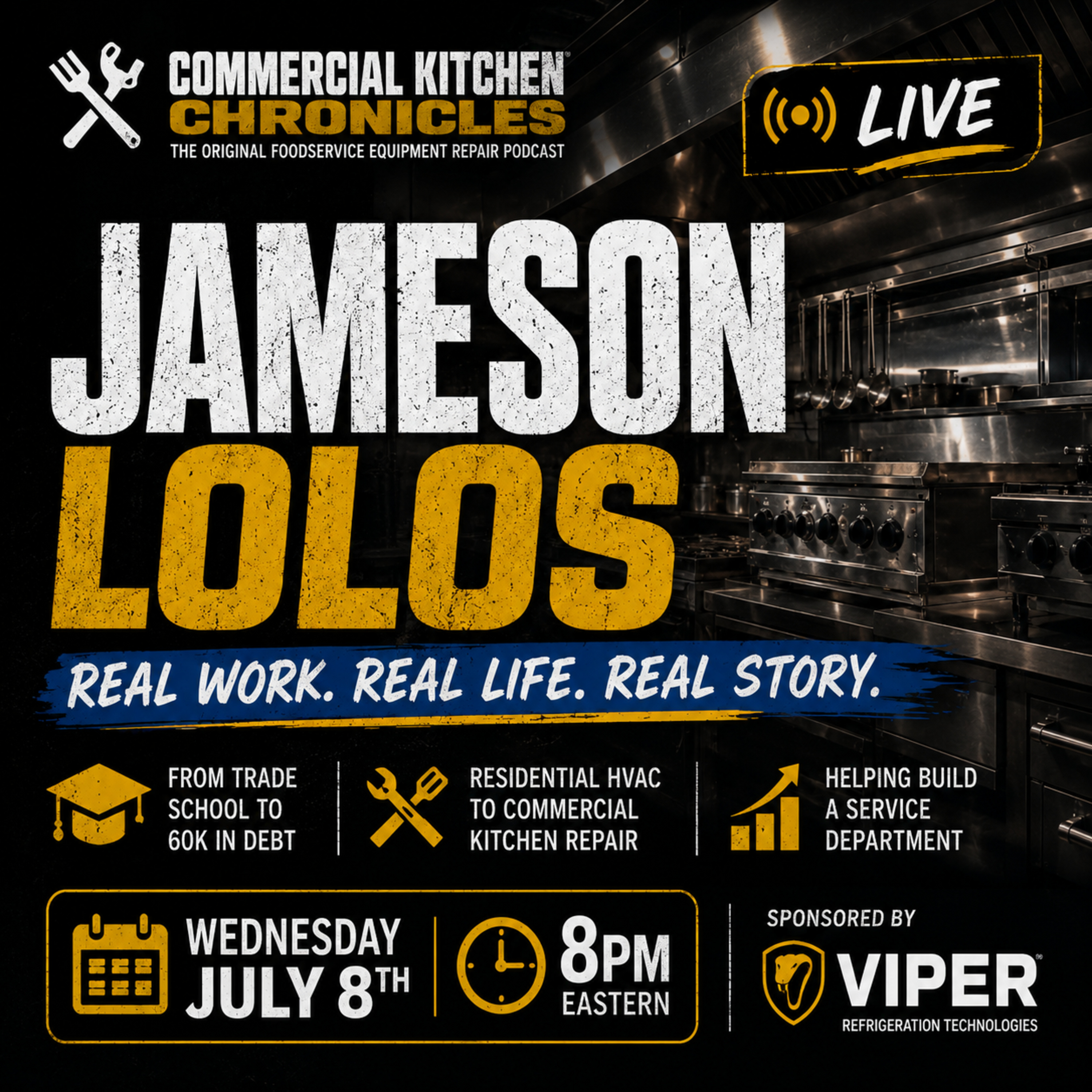 Episode 195: How the Trades Changed My Life | Jameson Lolos | Commercial Kitchen Chronicles episode artwork