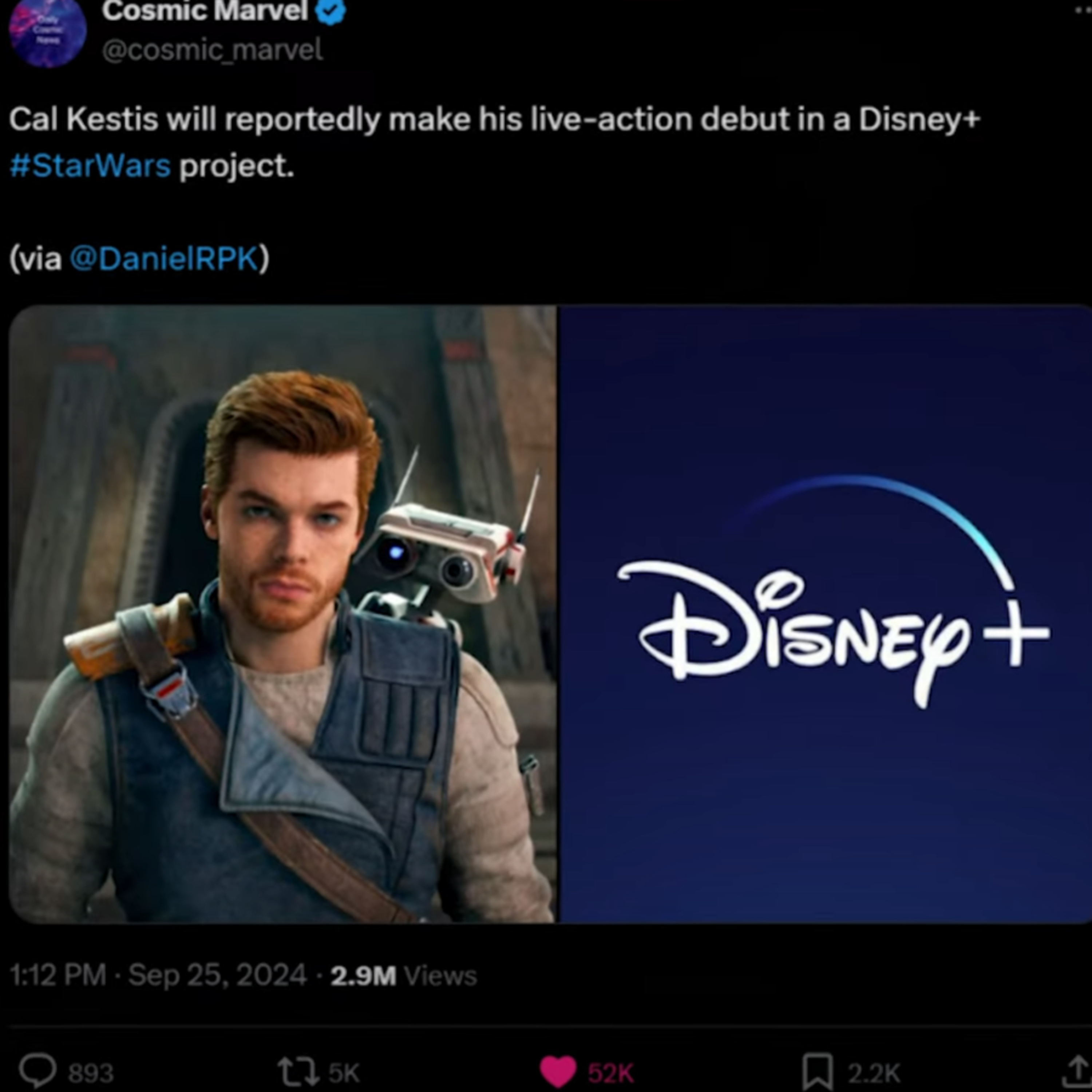 cover of episode CAL KESTIS Live-action coming to Disney+