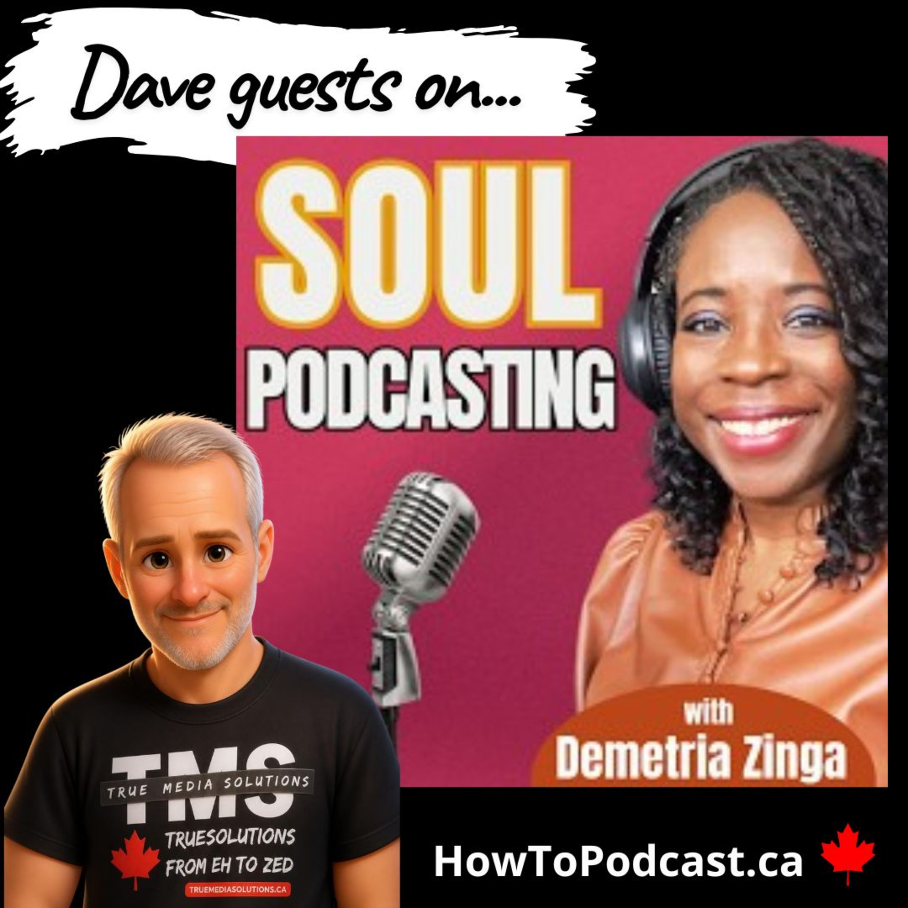 E692 - Shared Mic Sessions - Dave Guesting on Soul Podcasting with Demetria Zinga — The How To Podcast Series - Podcast Co-Hosts, Practical Podcast Tips, and Podcast Community cover