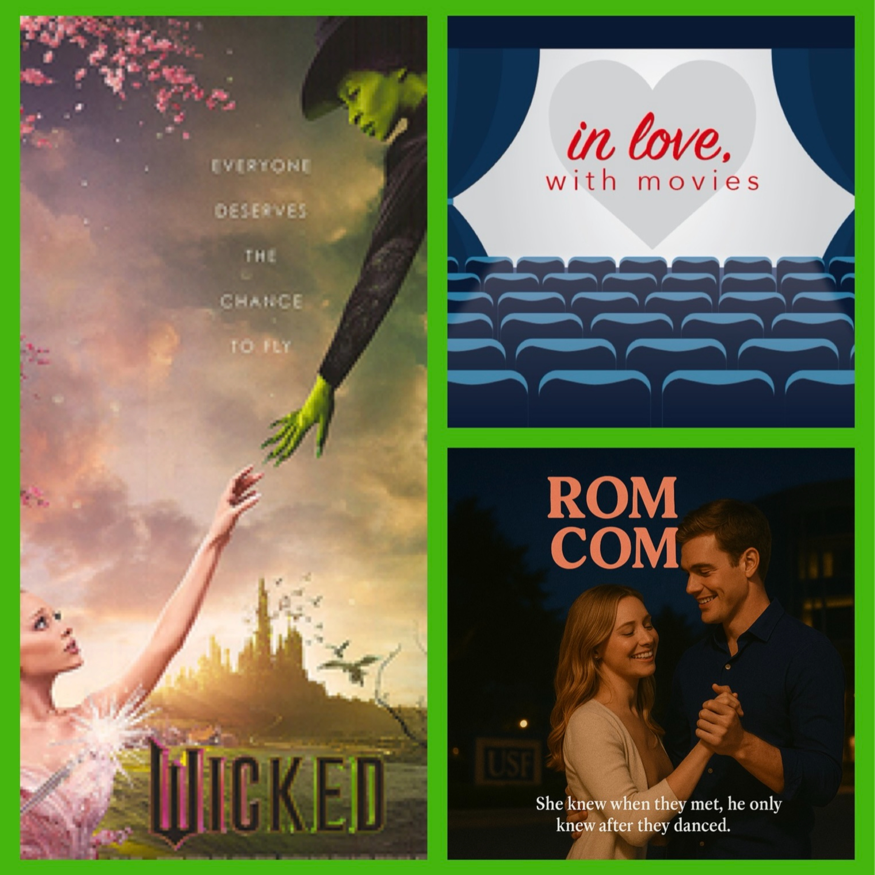 67; A RomCom Love, with Wicked (2024) AND Keaton & Kim episode artwork