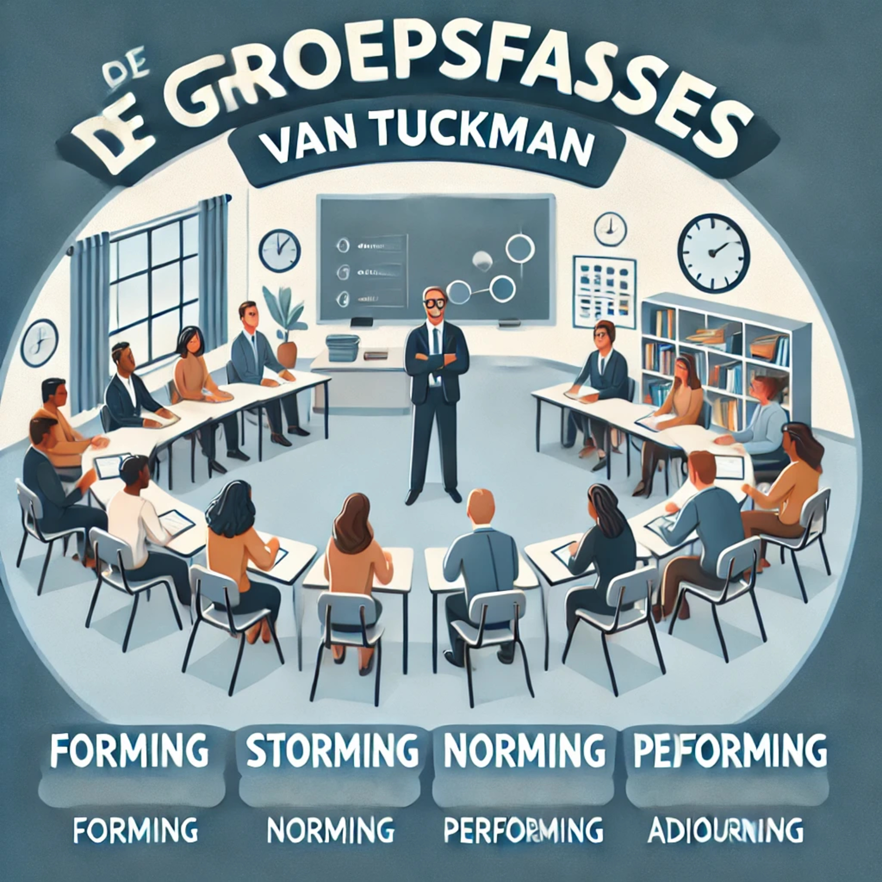 Orde houden en klassenmanagement Deel 11 - Fases in groepsvorming (forming, norming, storming, preforming, adjourning) episode artwork