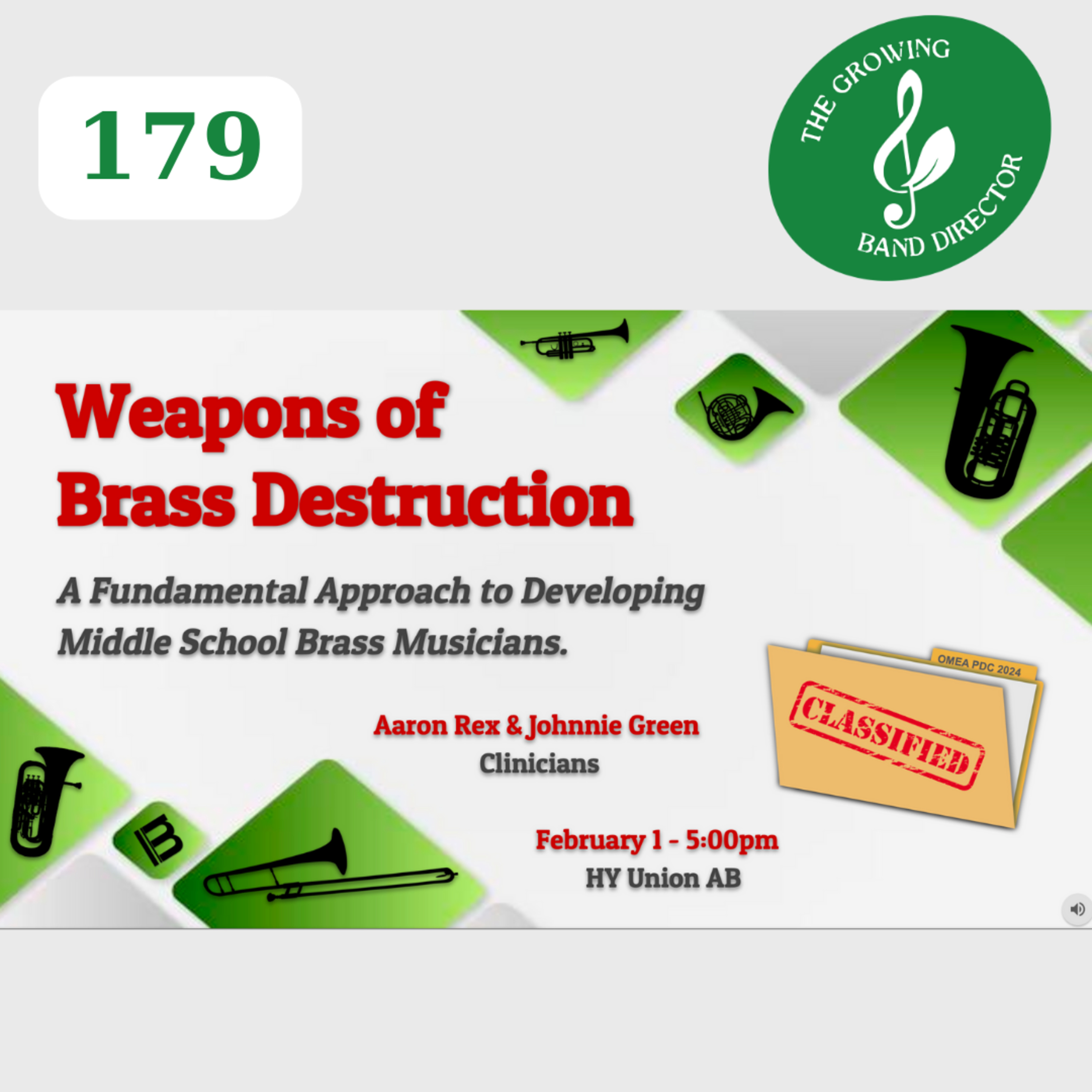 179 Weapons of Brass Destruction with Aaron Rex and Johnnie Green episode artwork