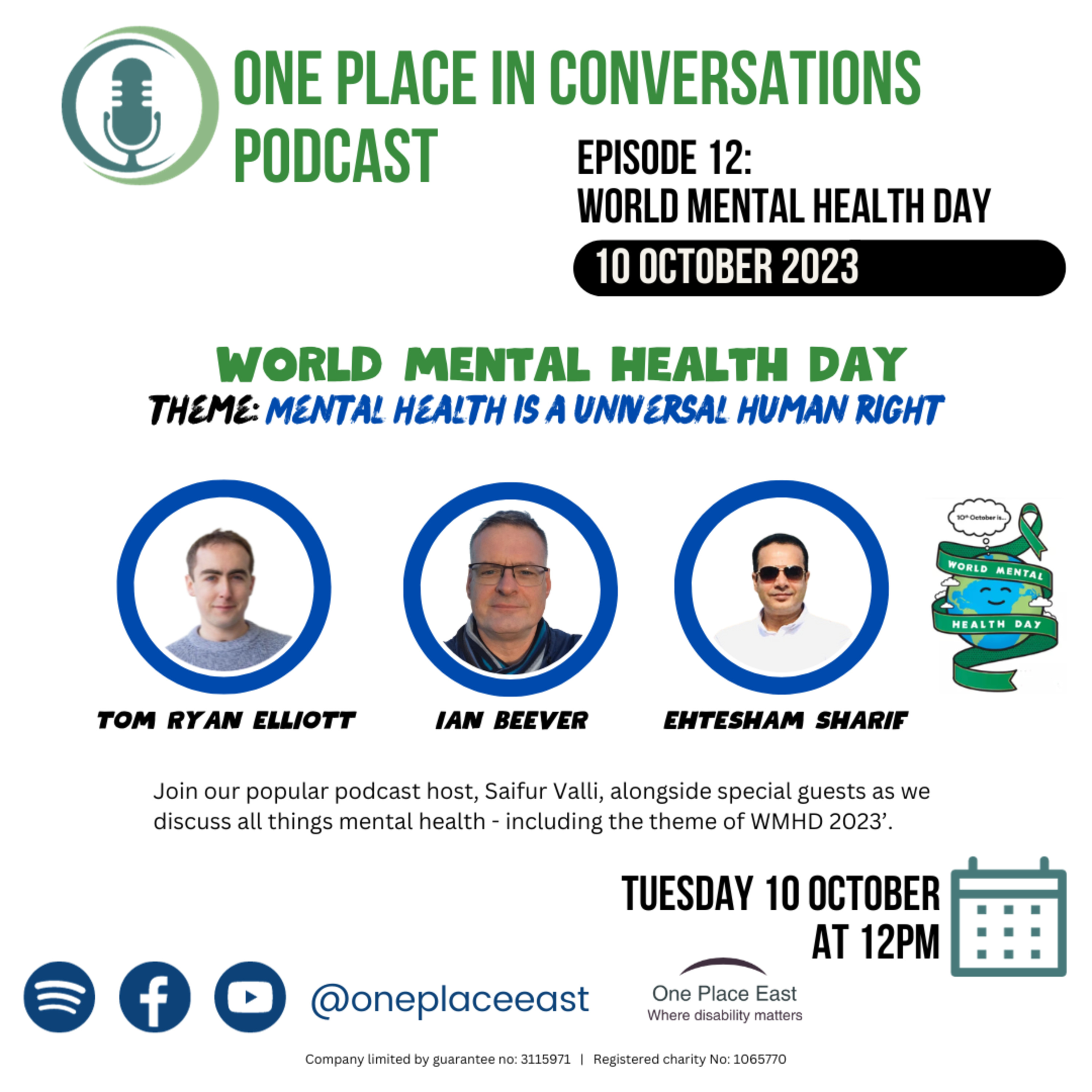 Ep 12 One Place in Conversations: World Mental Health Day 2023 episode artwork