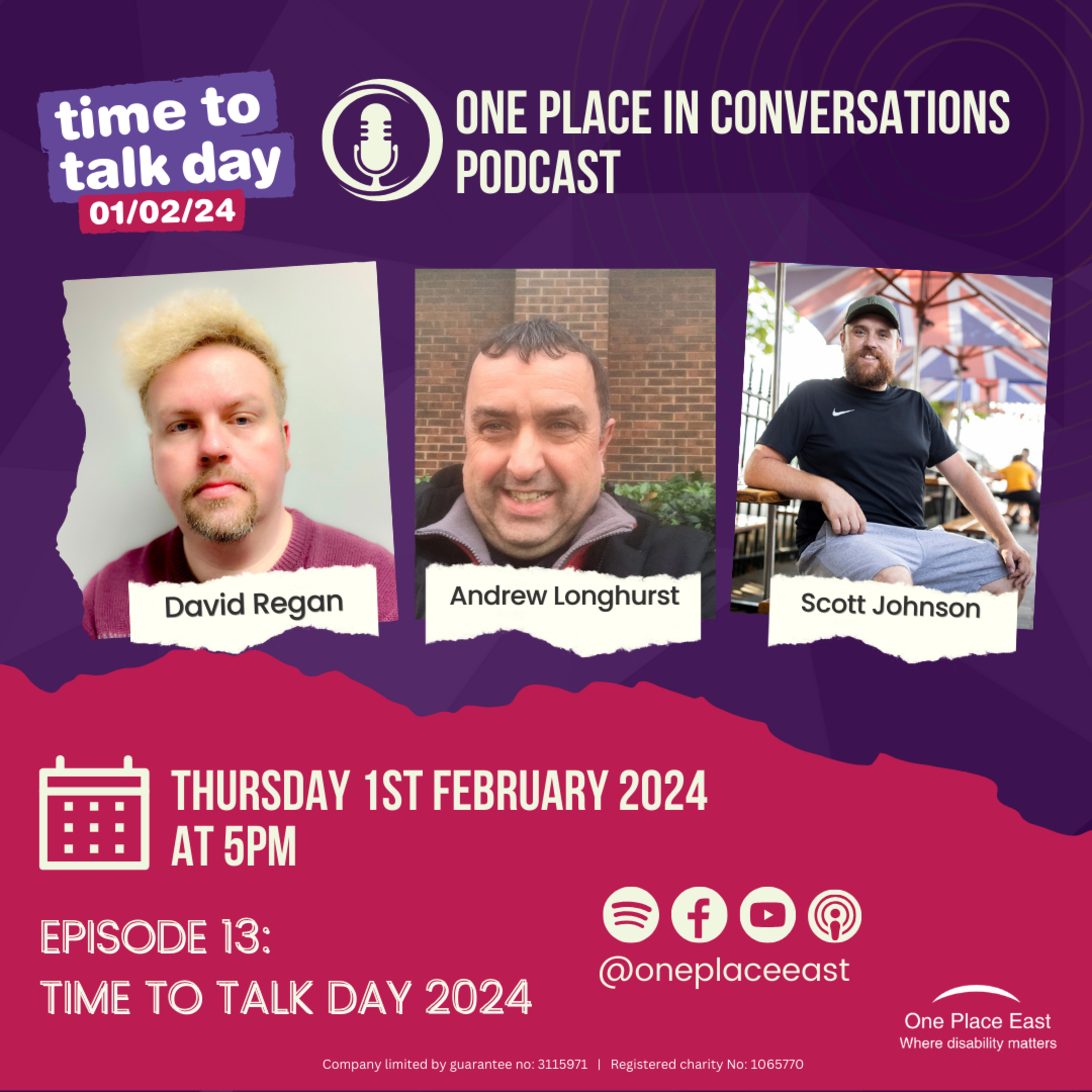Ep 13 One Place in Conversations: Time to Talk Day 2024 episode artwork
