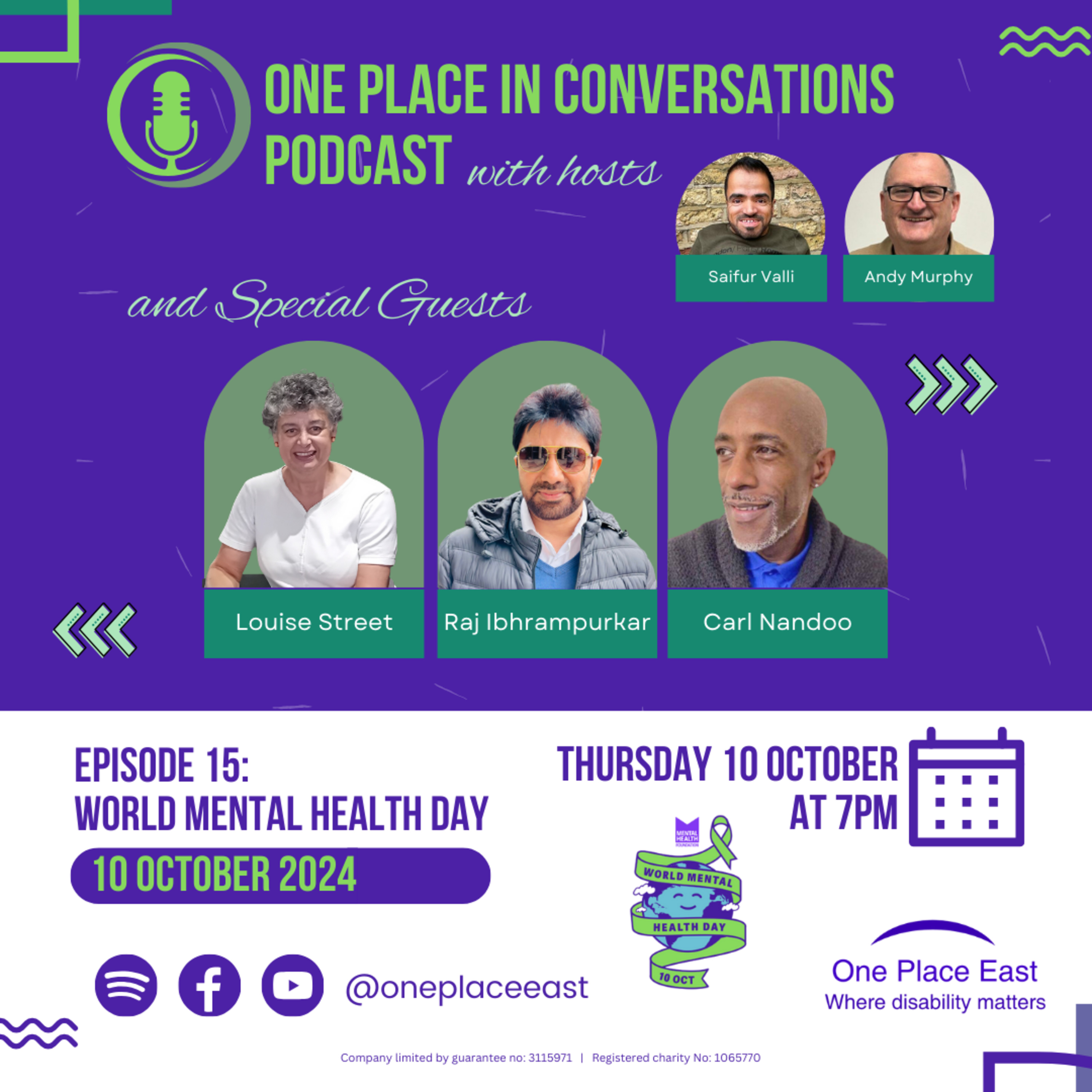 Ep 15 One Place in Conversations: World Mental Health Day 2024 episode artwork