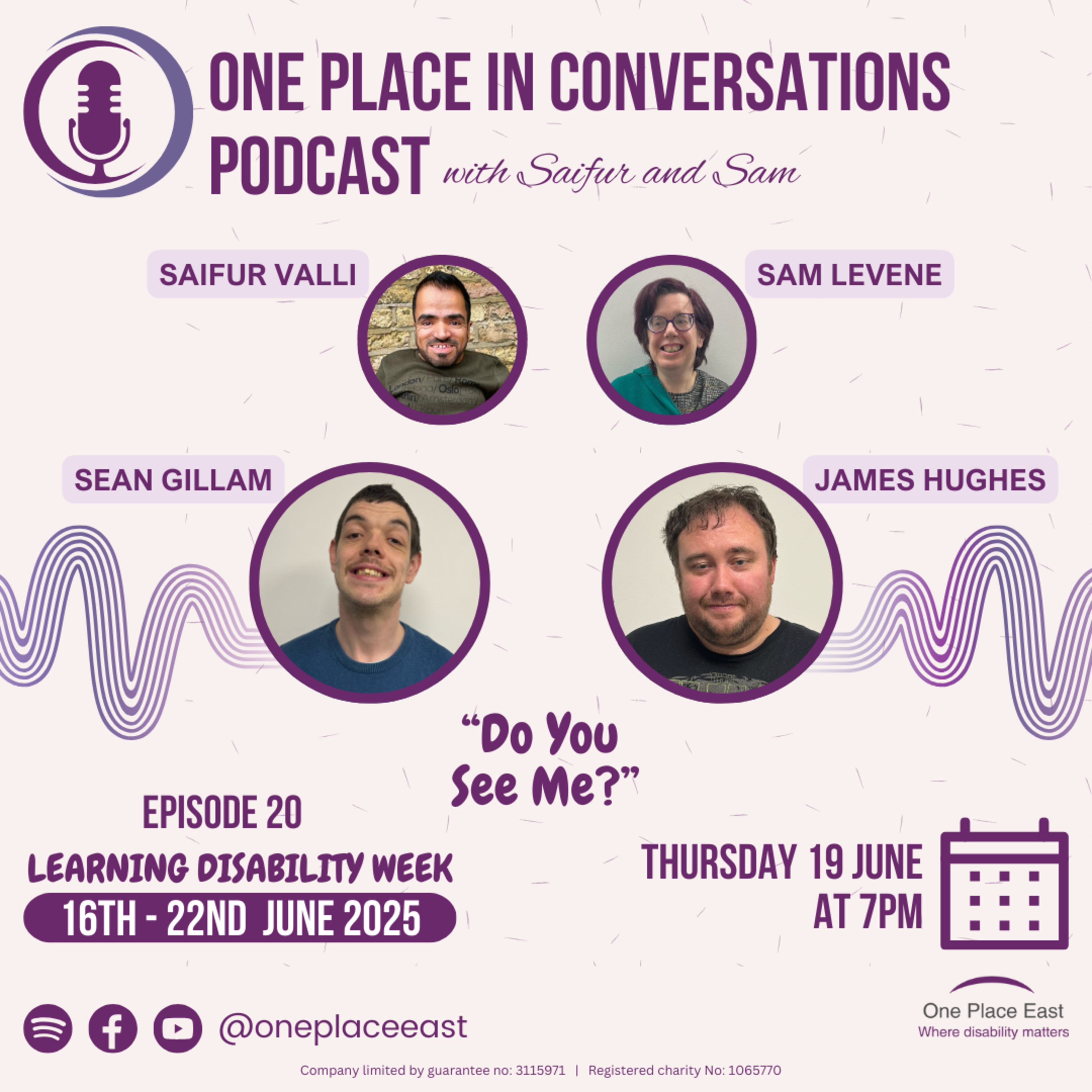 EP 20 One Place In Conversations: Learning Disability Week 2025 episode artwork