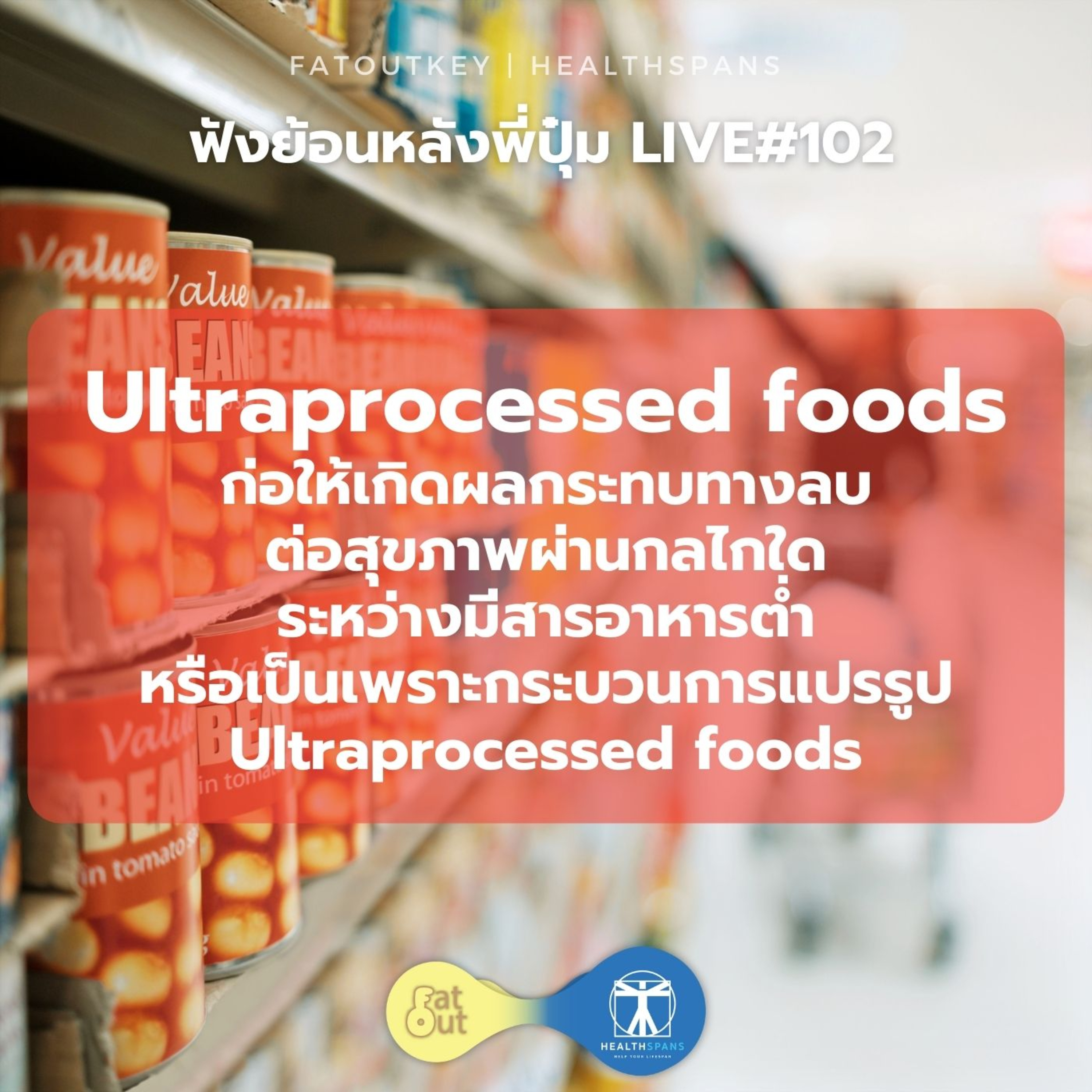 Ultraprocessed foods ก่อให้เกิดผลกระทบทางลบต่อสุขภาพผ่านกลไกใดระหว่างมีสารอาหารต่ำหรือเป็นเพราะกระบวนการแปรรูป (Live 102)