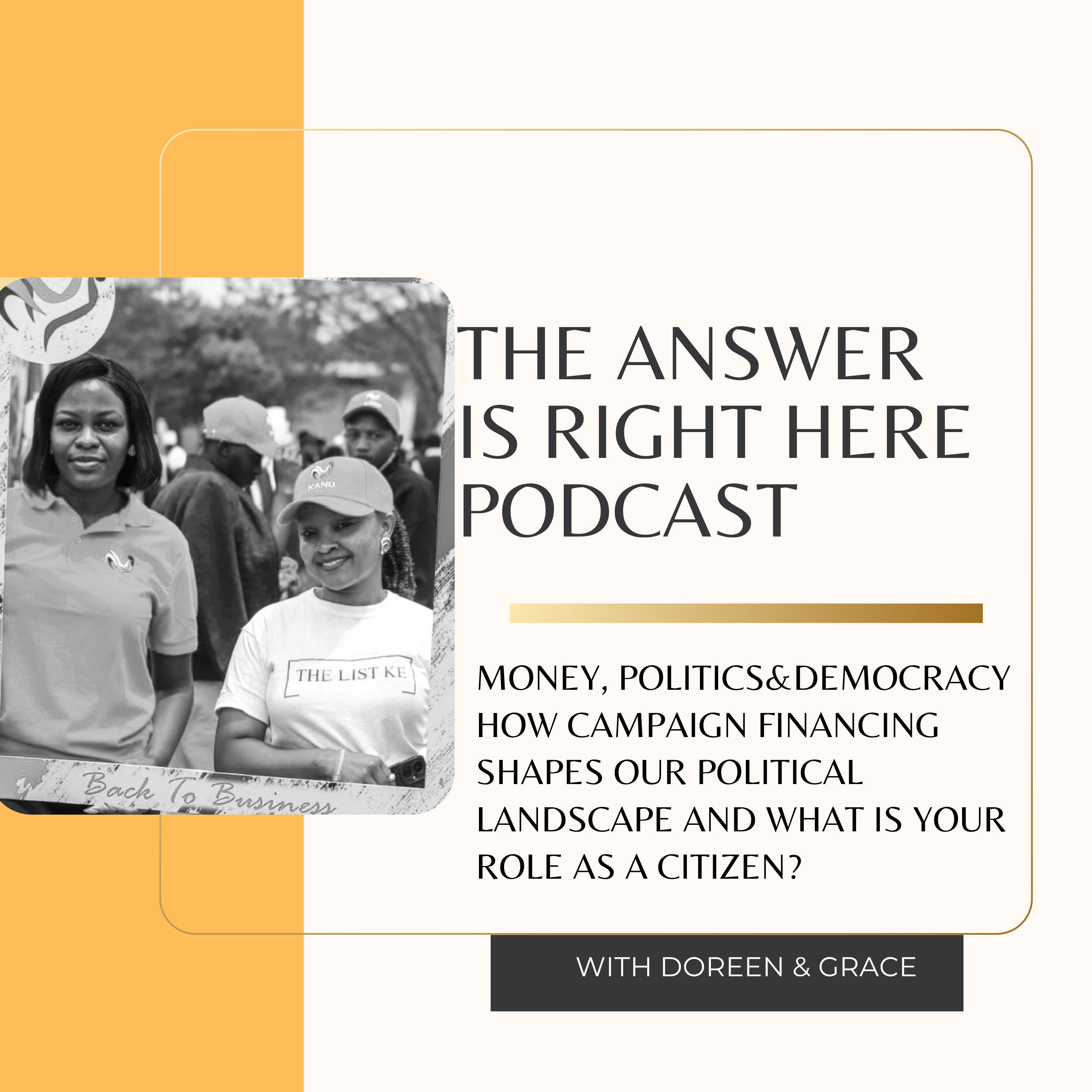Money, Politics&democracy how campaign financing shapes our political landscape and what is your role as a citizen? episode artwork